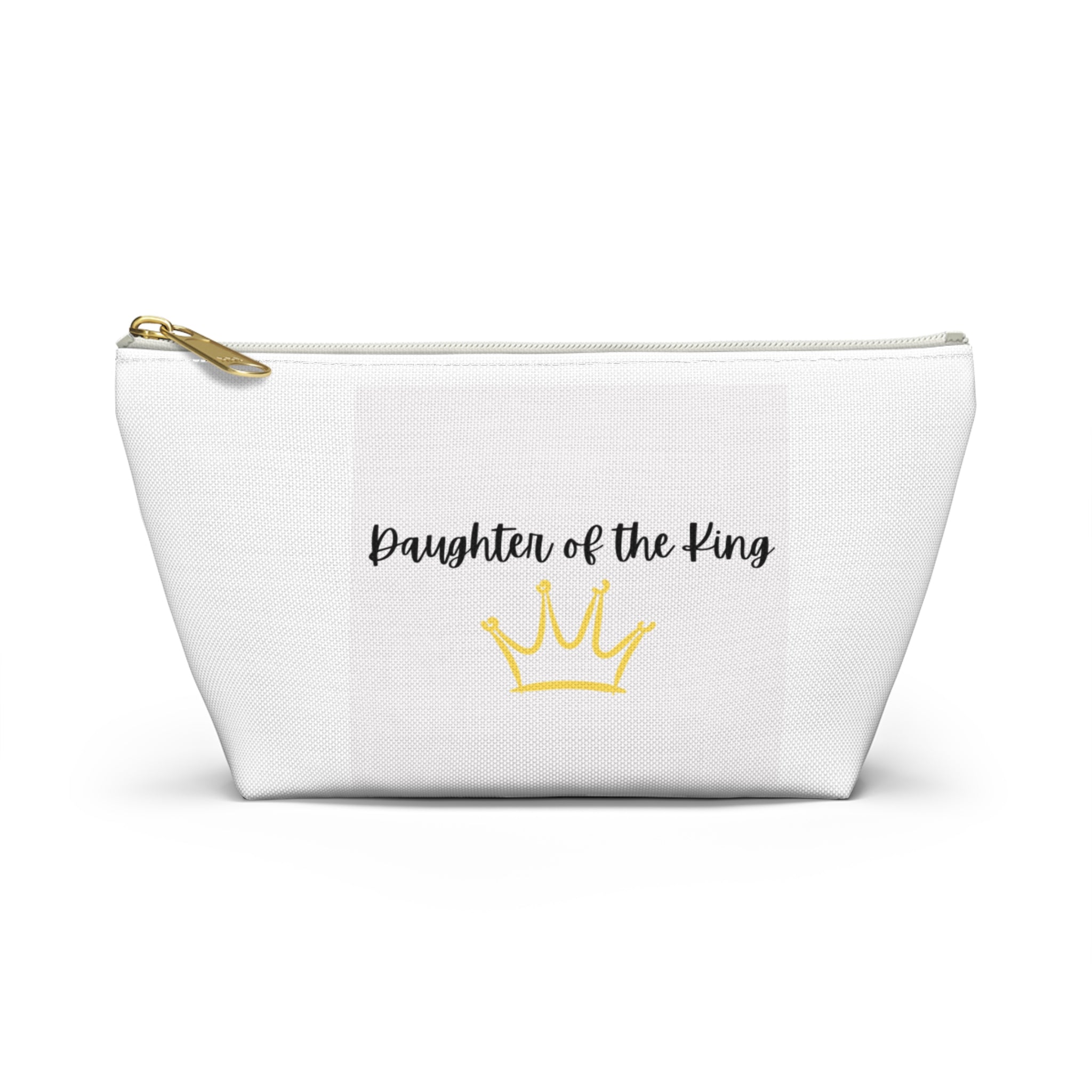 Daughter of the King Accessory Pouch — Inspirational Makeup Bag with Crown Design