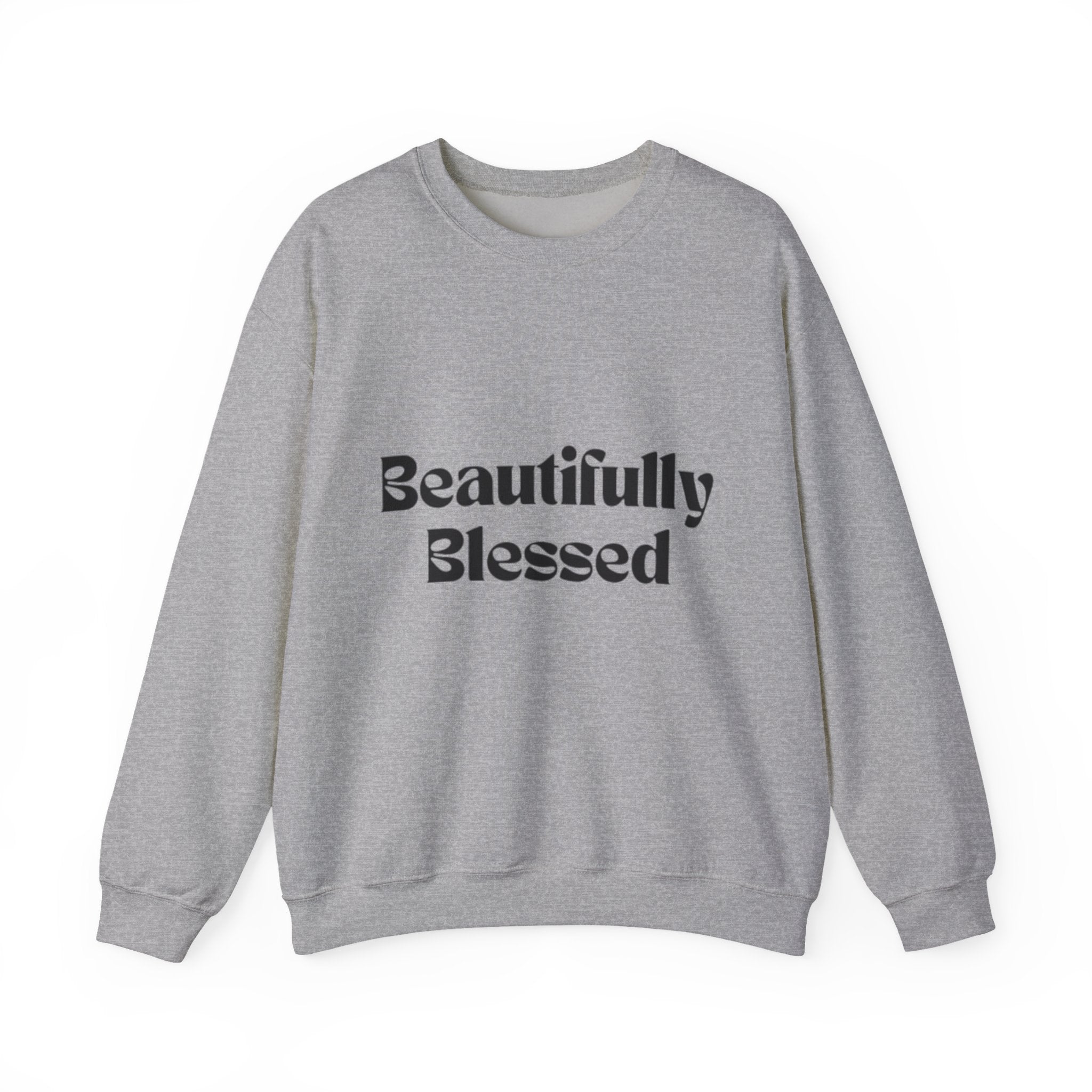 Beautifully Blessed Sweatshirt | Script Faith Typography