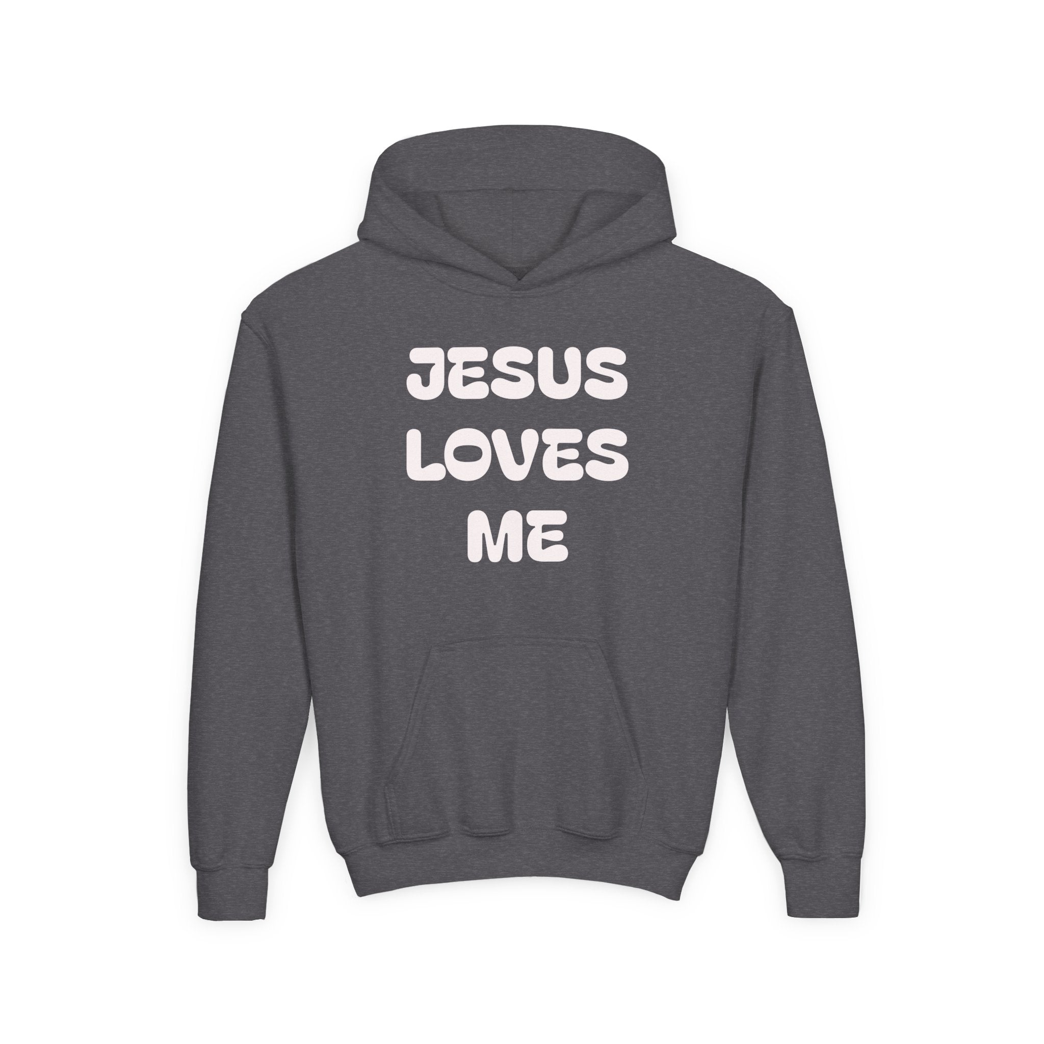 Youth Hoodie — 'Jesus Loves Me' Pastel Faith Pullover
