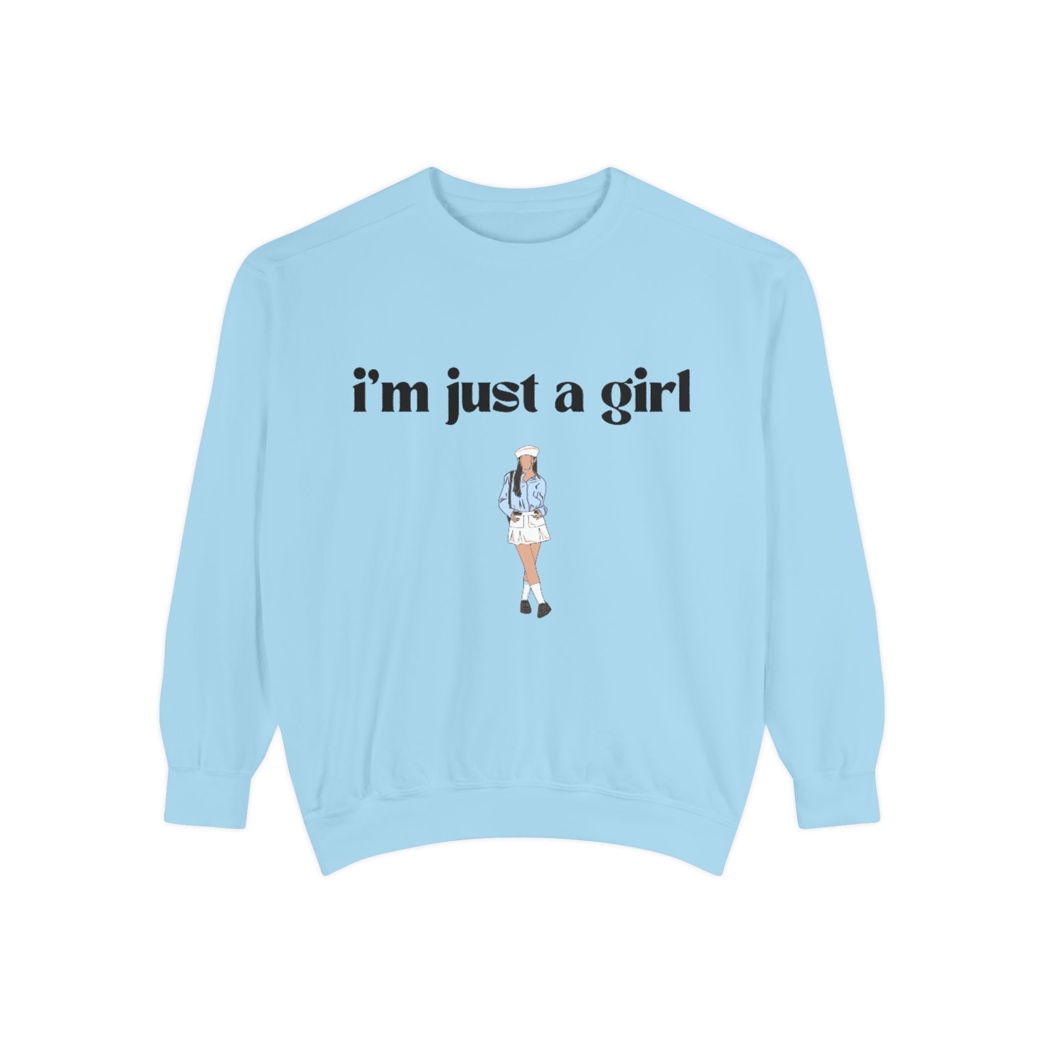 I'm Just a Girl Graphic Sweatshirt — Cute Casual Girl Illustration Pullover
