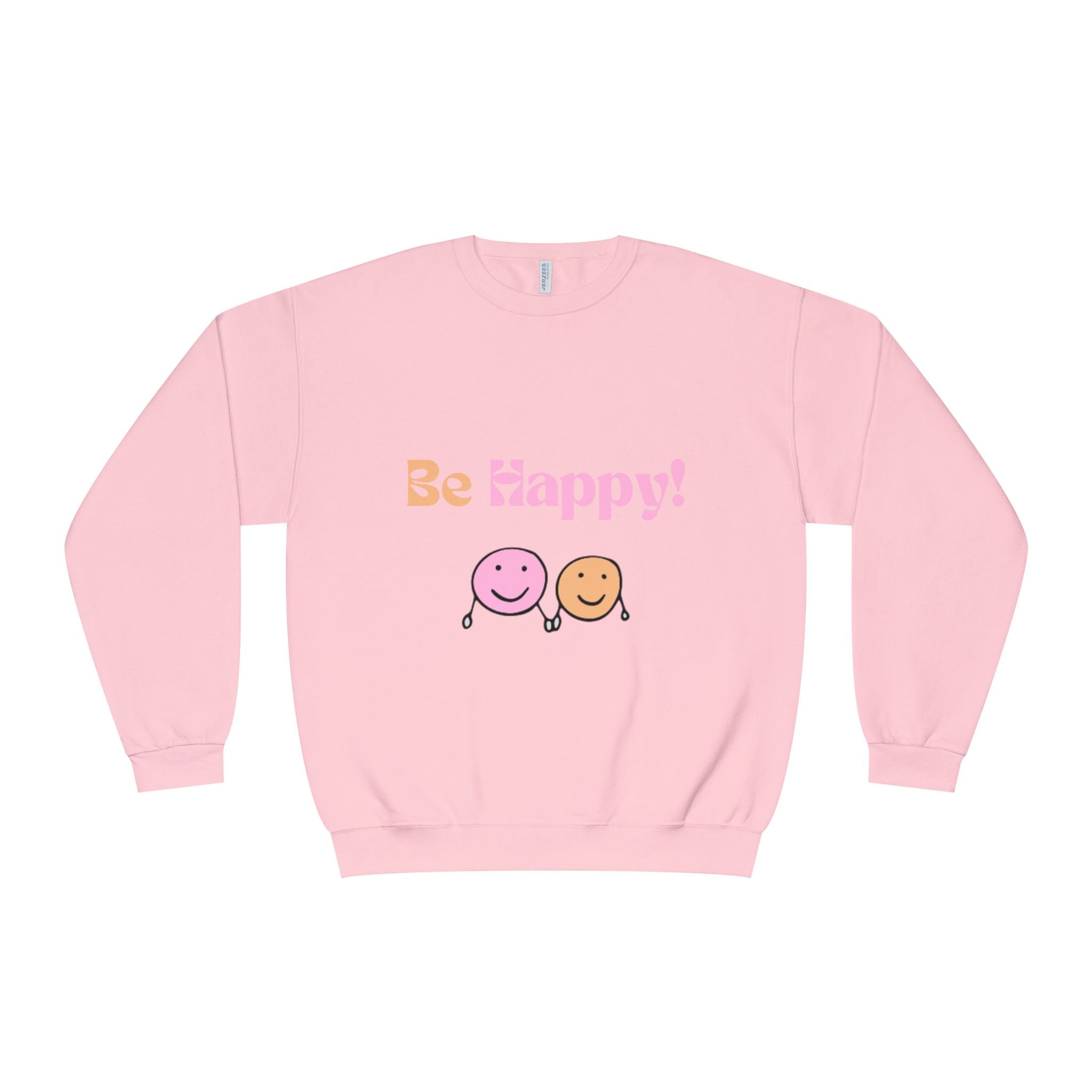 Be Happy! Smiley Crewneck Sweatshirt — Positive Graphic Sweatshirt