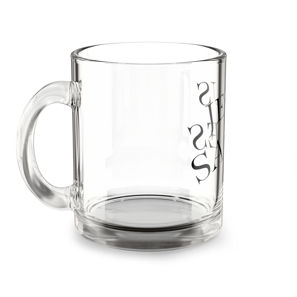 Jesus Saves 10oz Glass Mug — Clear Christian Coffee Cup