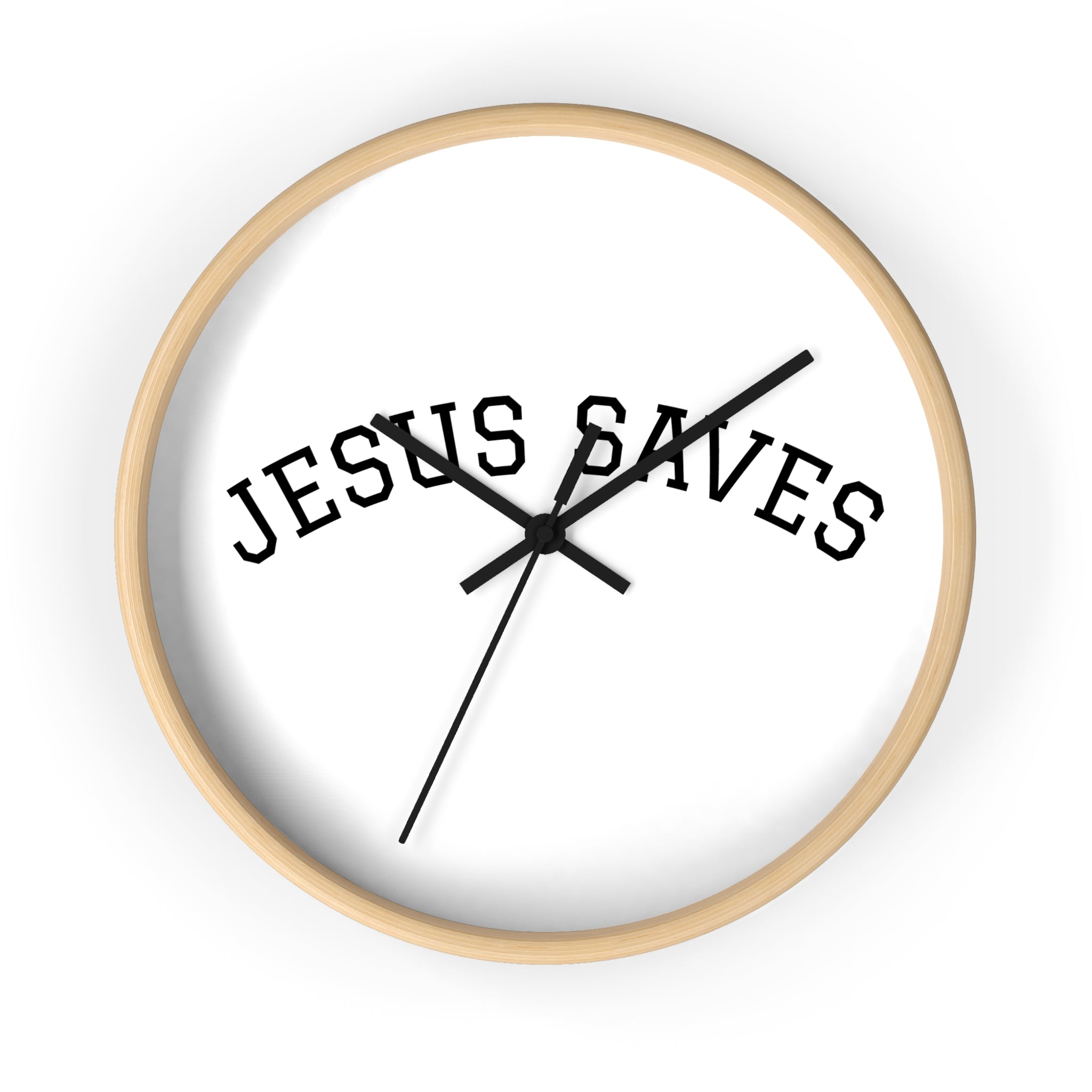 Jesus Saves Wall Clock – Minimalist Christian Home Decor