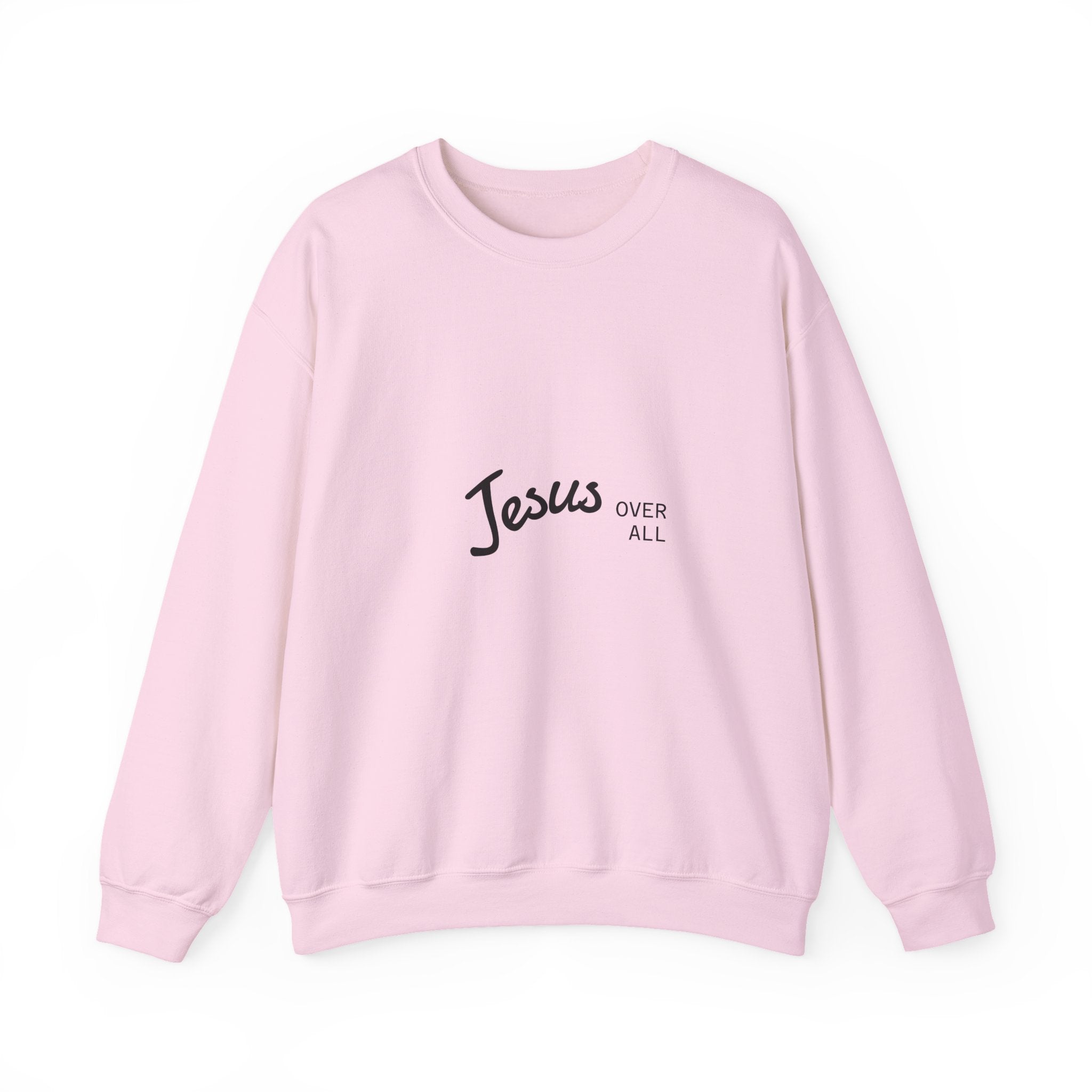Jesus Over All Crewneck Sweatshirt — Faith Graphic Sweatshirt