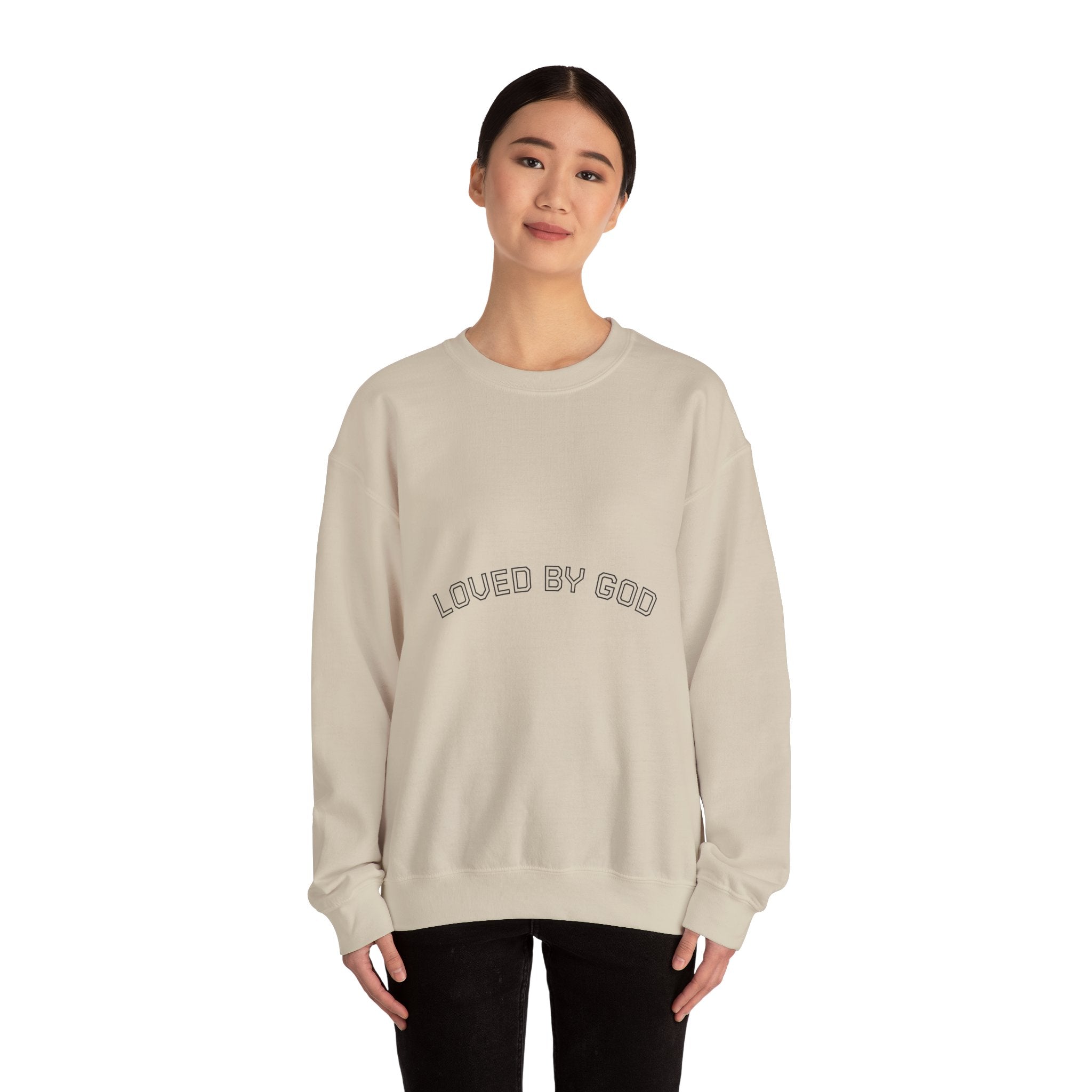 Loved By God Crewneck Sweatshirt — Faith-Inspired White Pullover