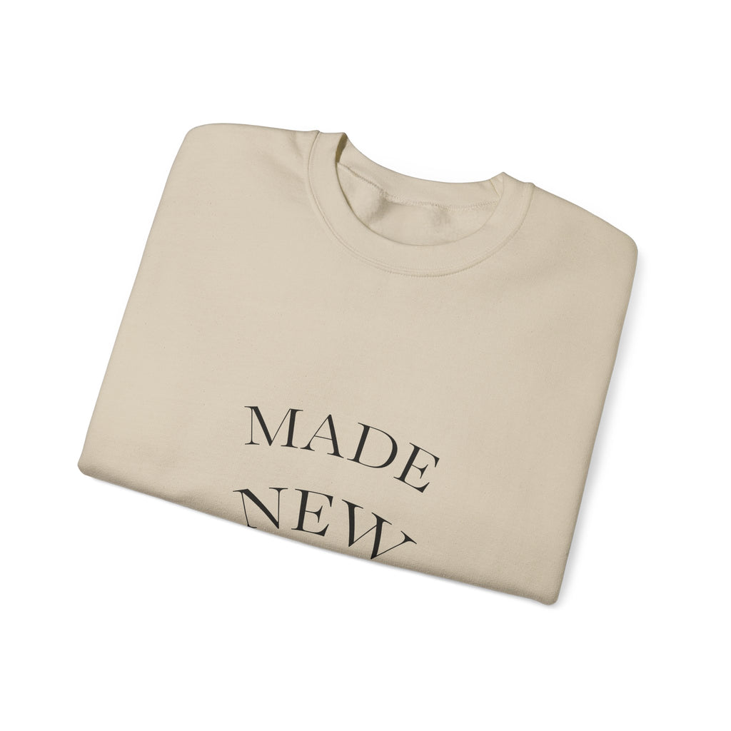 Crewneck Sweatshirt - "Made New" Minimalist White Pullover