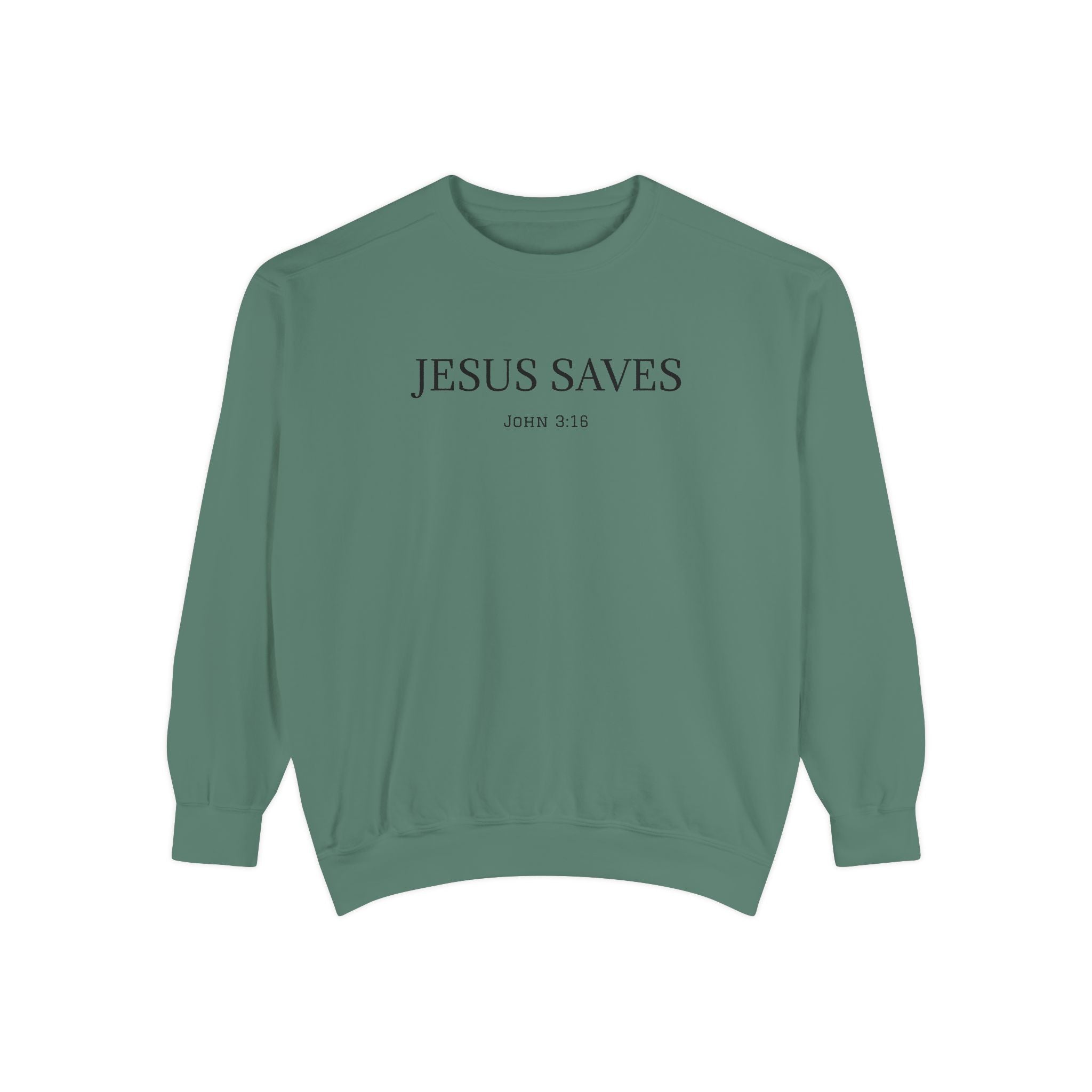 Jesus Saves Men's Sweatshirt  - Minimal Christian Faith Crewneck
