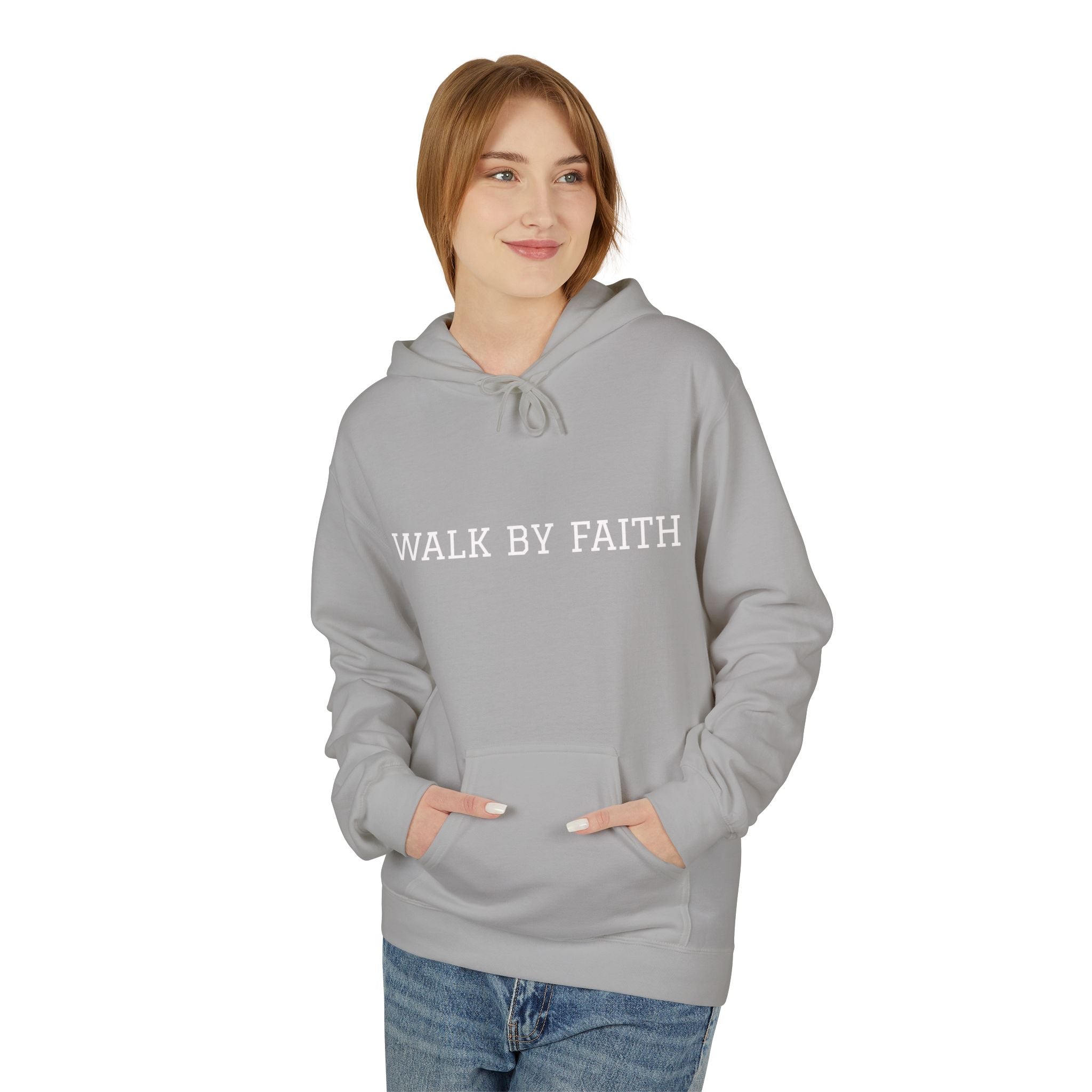 Faith Hoodie - "Walk By Faith" Minimal Christian Pullover
