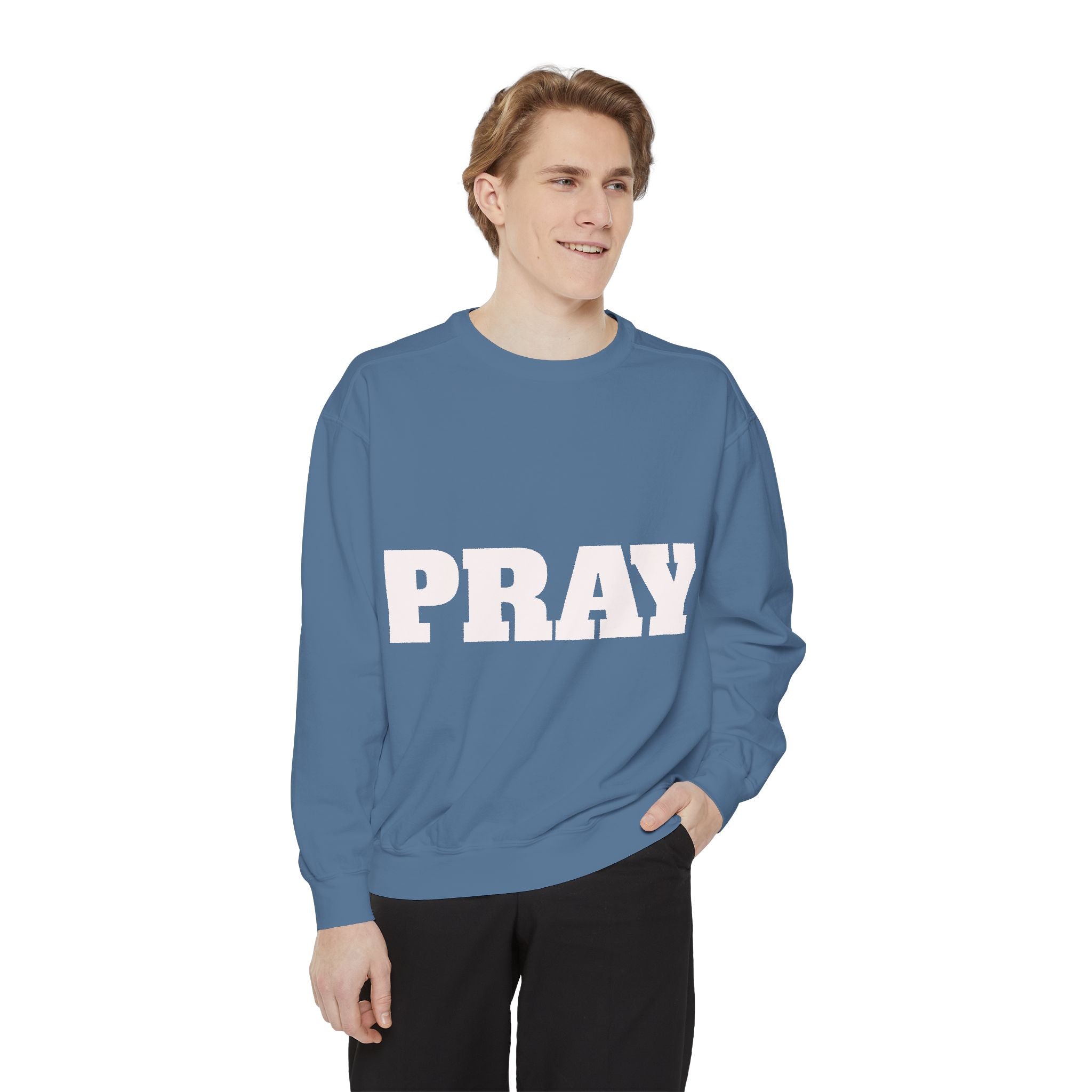 Pray Script Sweatshirt Inspirational Faith Prayer Pullover