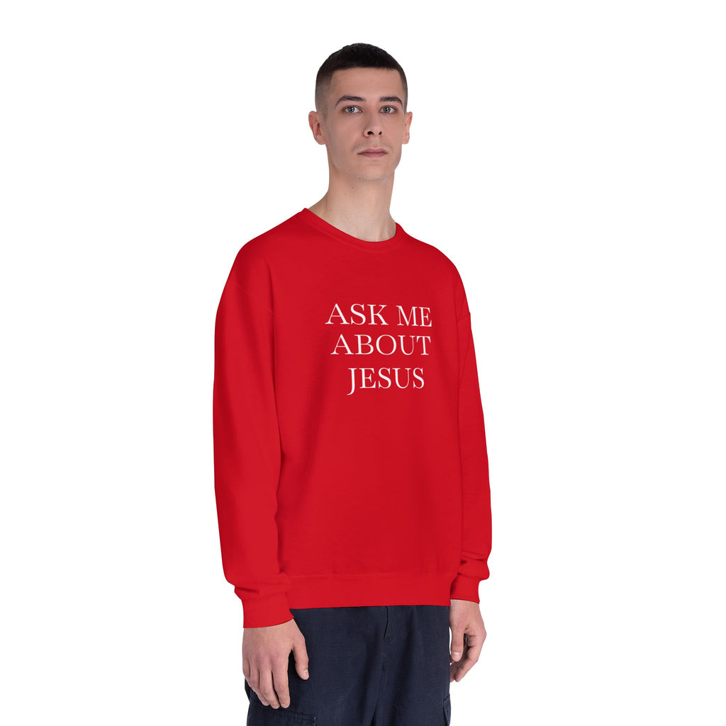 Ask Me About Jesus Sweatshirt — Start Conversations with Comfort
