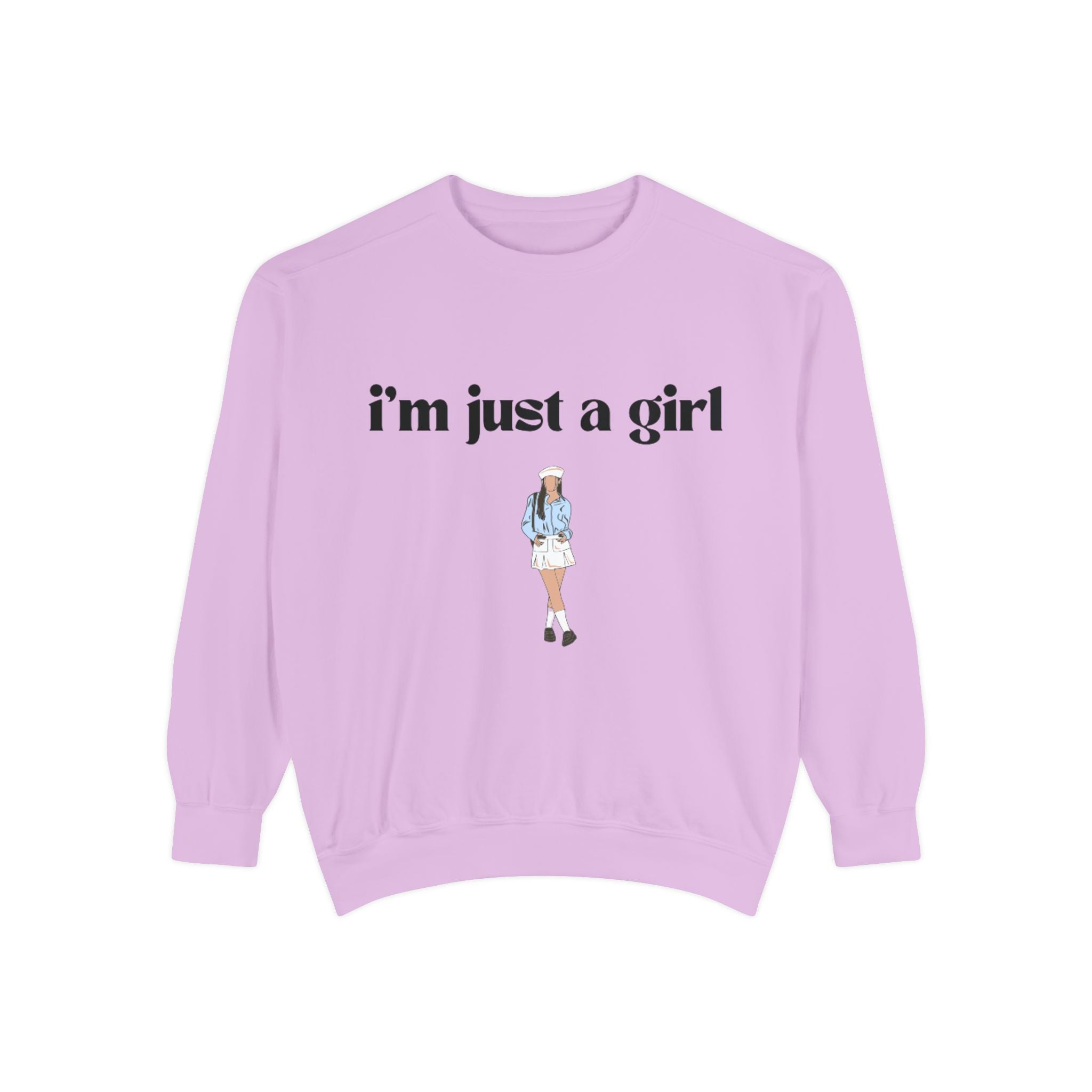 I'm Just a Girl Graphic Sweatshirt — Cute Casual Girl Illustration Pullover