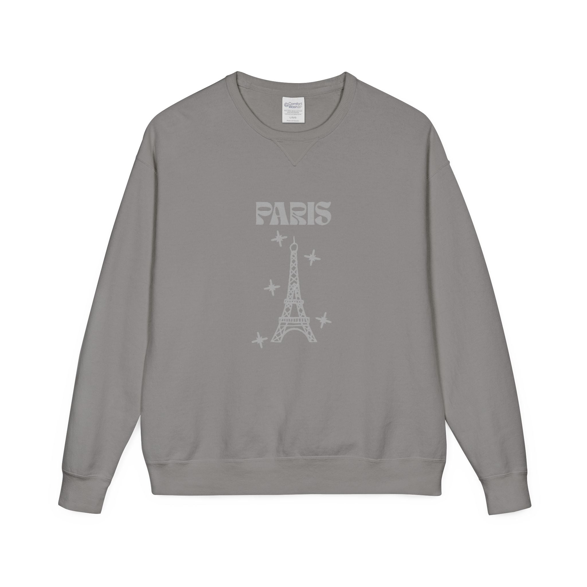Paris Eiffel Tower Crewneck Sweatshirt — Vintage Minimal Travel Pullover