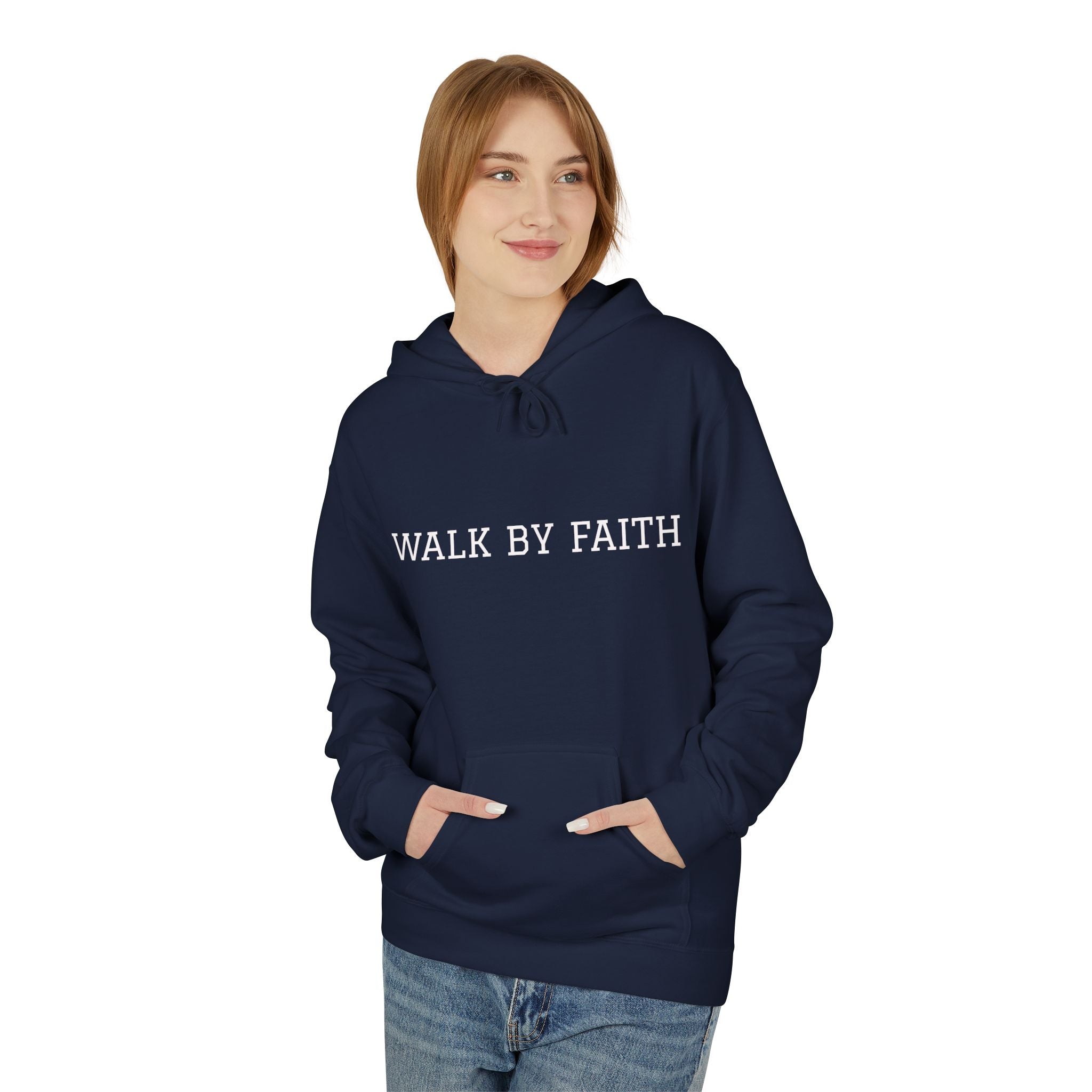 Faith Hoodie - "Walk By Faith" Minimal Christian Pullover