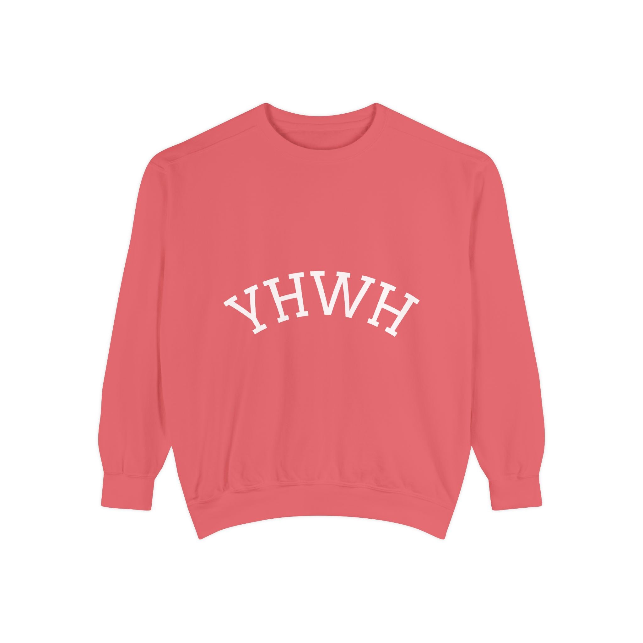 YHWH Arch Logo Sweatshirt  Soft White Garment-Dyed Crewneck