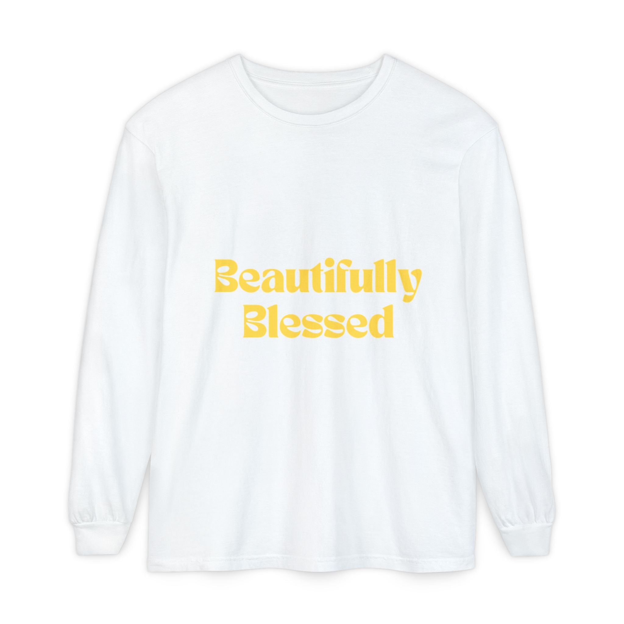Yellow Beautifully Blessed Long Sleeve Tee