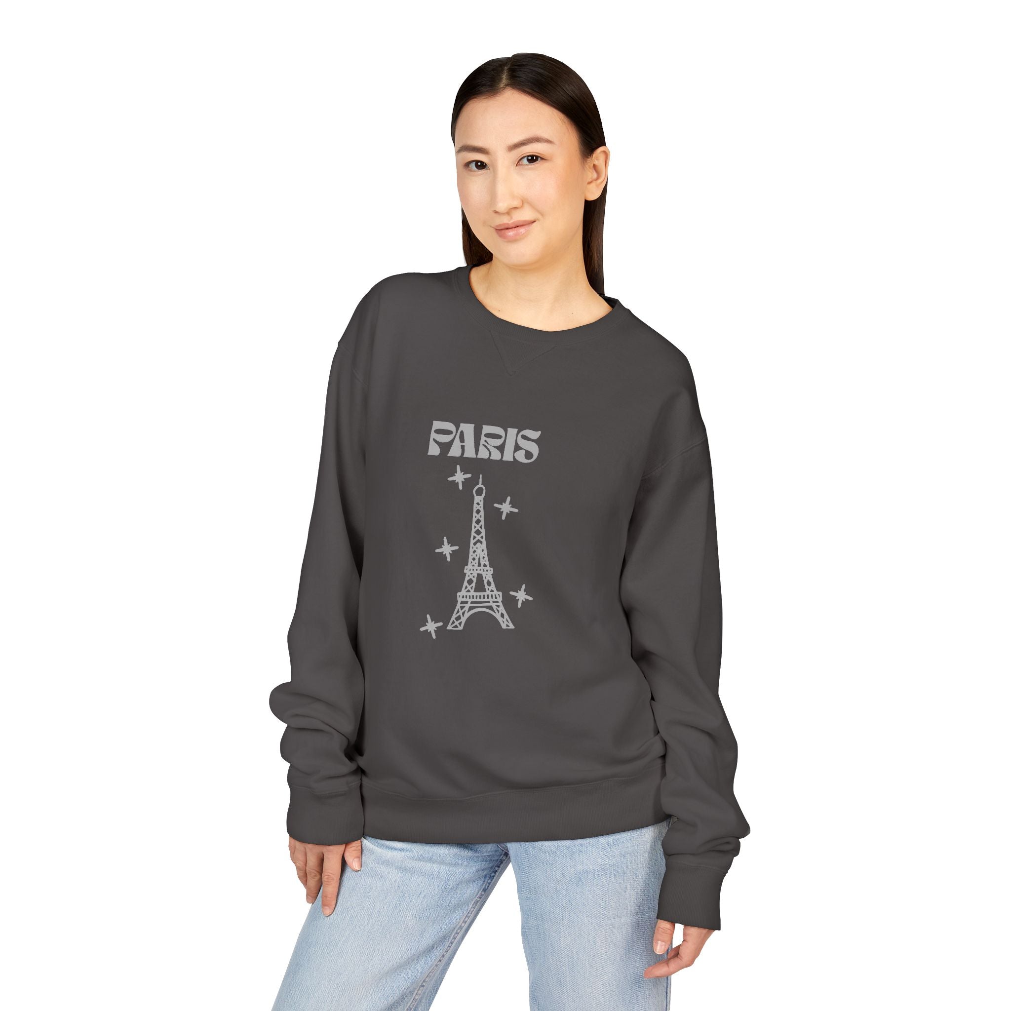 Paris Eiffel Tower Crewneck Sweatshirt — Vintage Minimal Travel Pullover