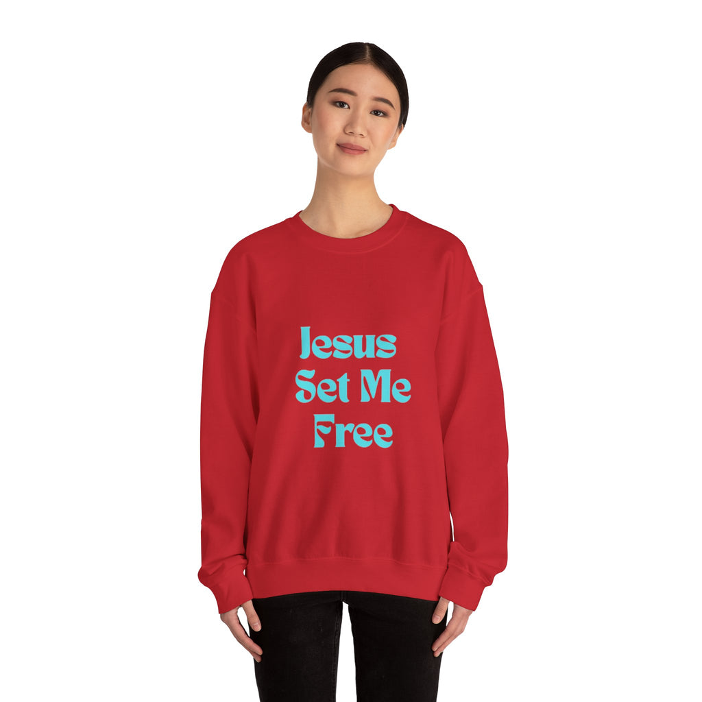Jesus Set Me Free Sweatshirt - Christian Faith Crewneck