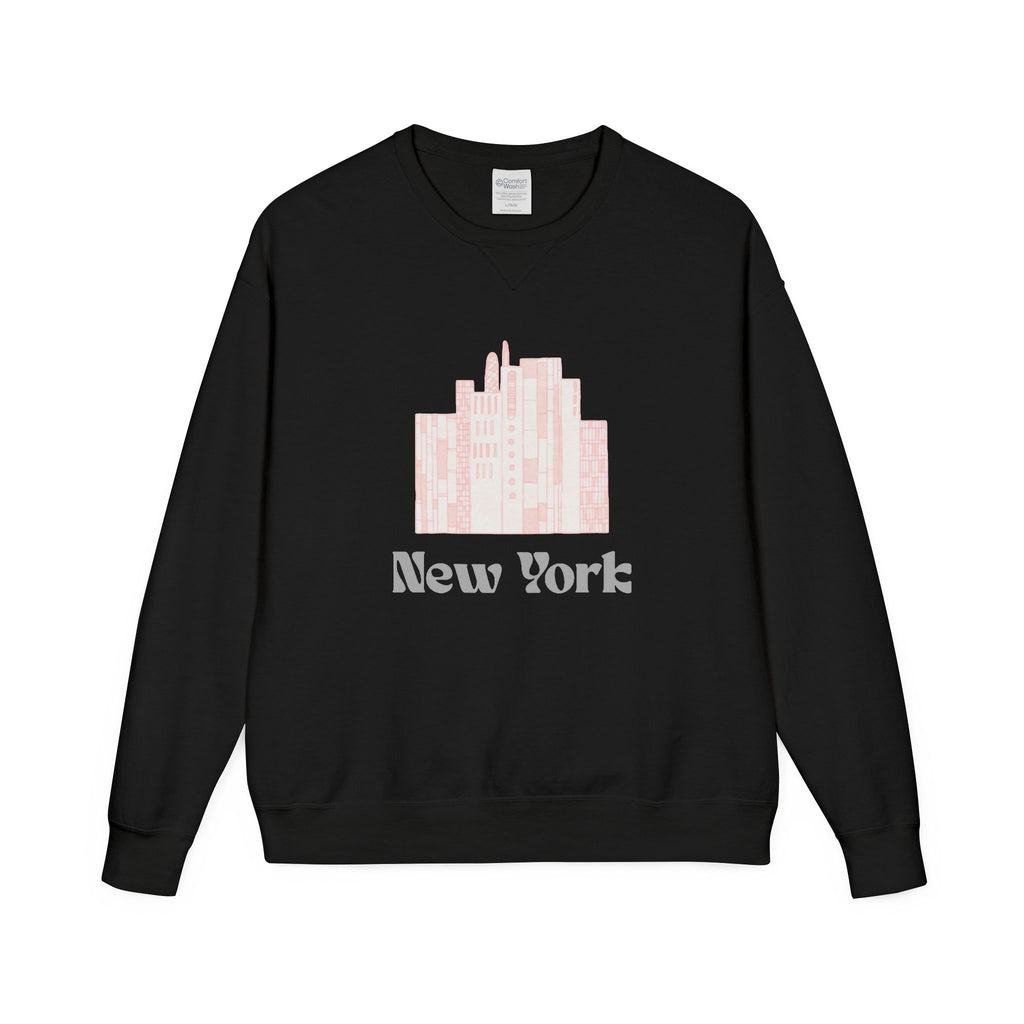 New York Skyline Crewneck Sweatshirt — Soft Pastel City Graphic