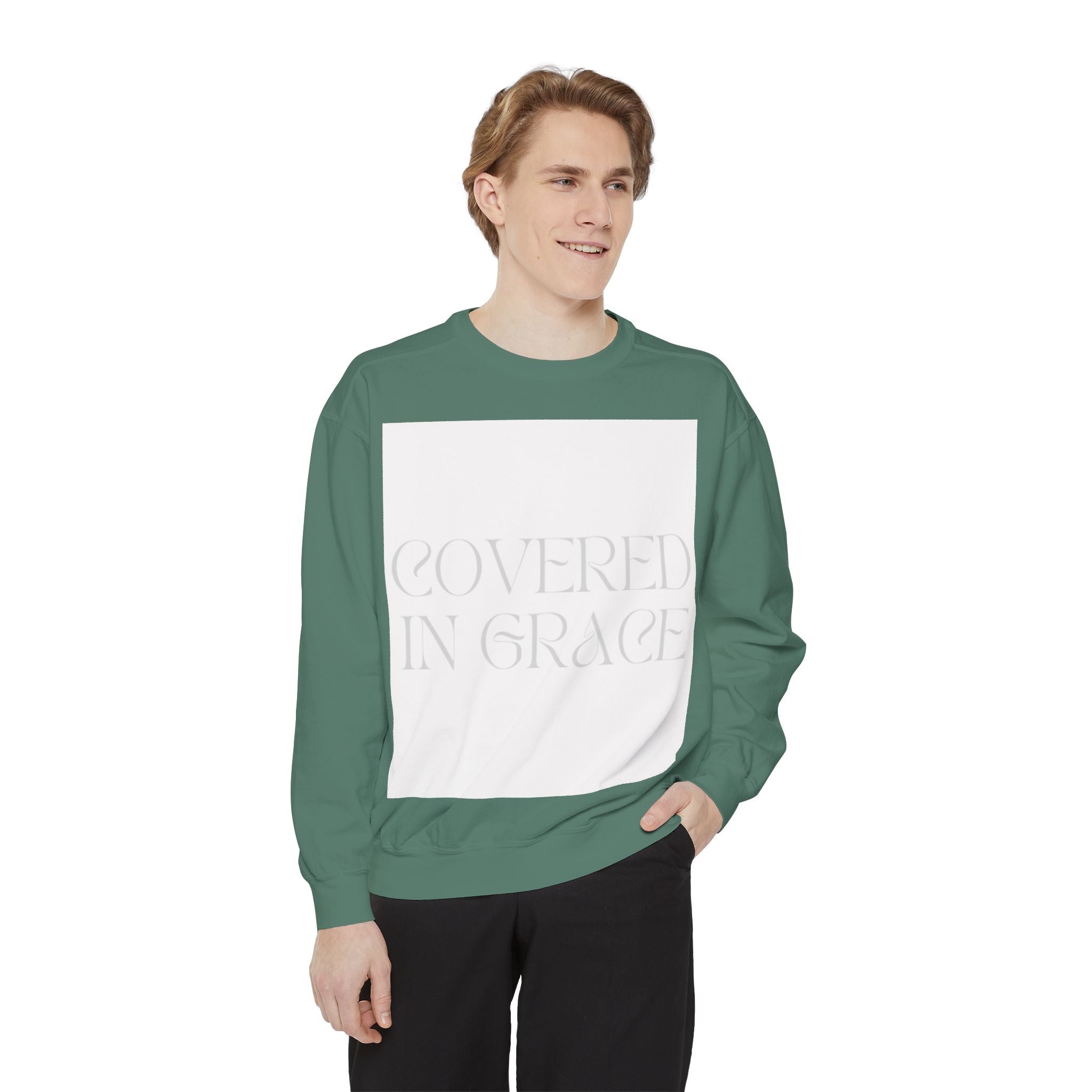 Covered in Grace Sweatshirt — Inspirational Christian Crewneck
