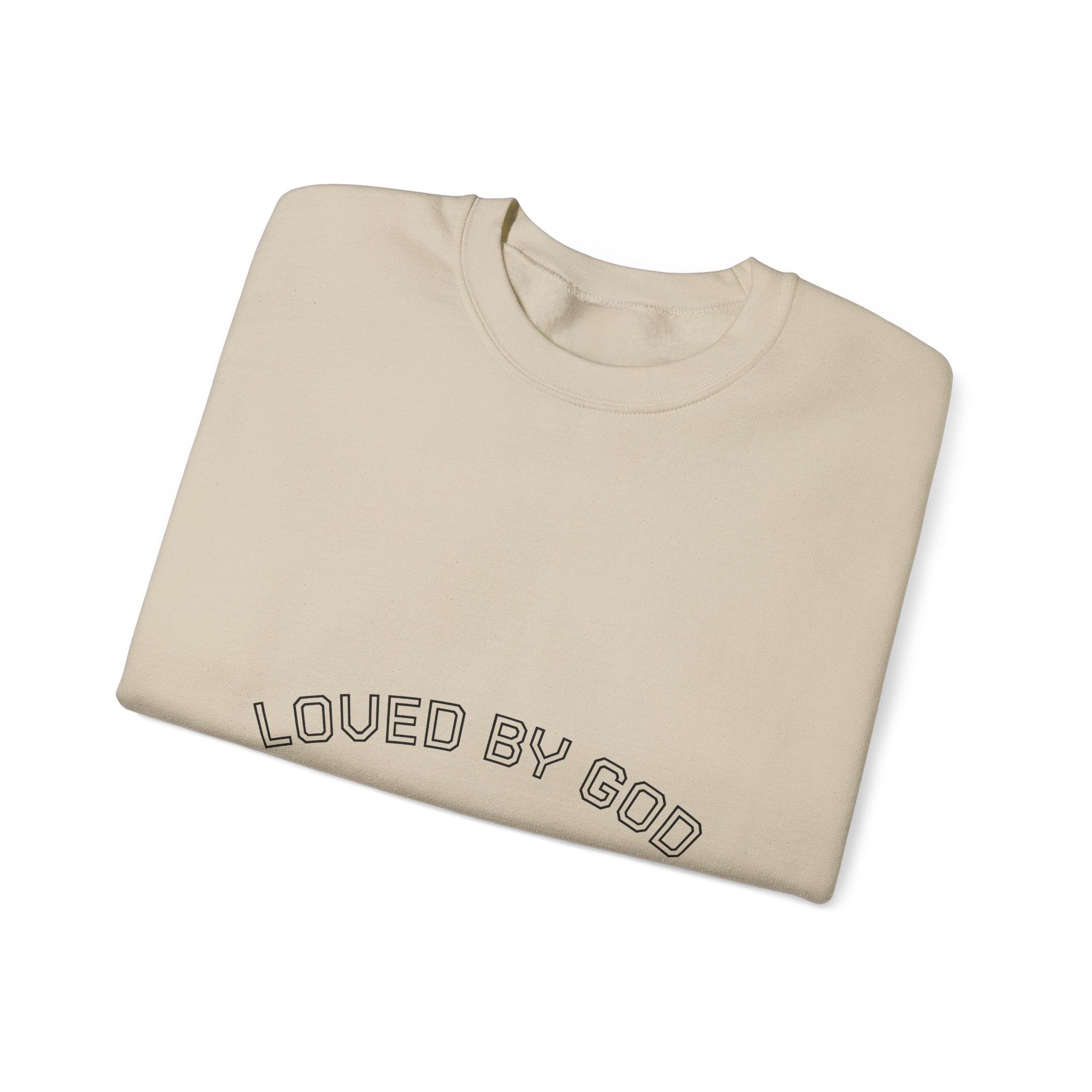 Loved By God Crewneck Sweatshirt — Faith-Inspired White Pullover