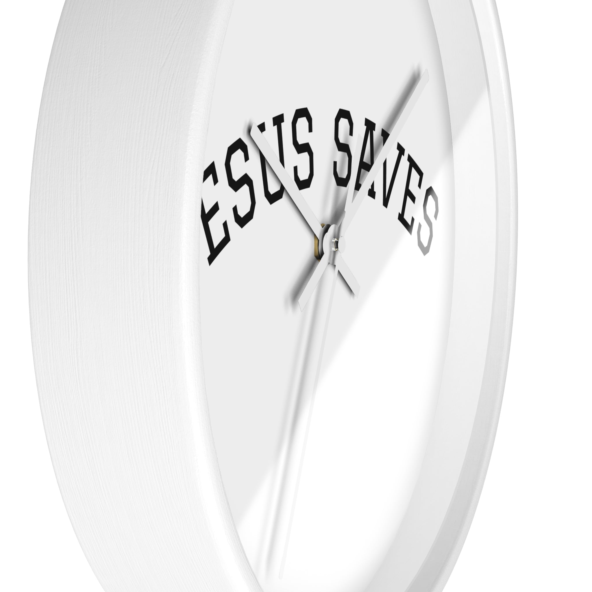 Jesus Saves Wall Clock – Minimalist Christian Home Decor