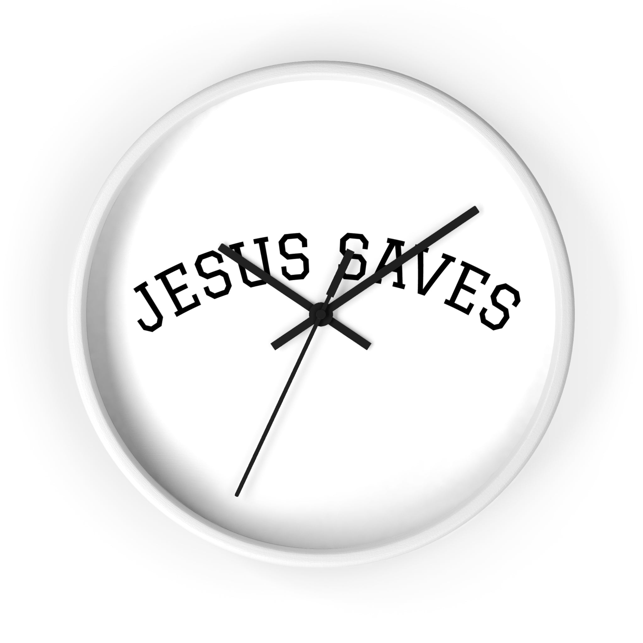 Jesus Saves Wall Clock – Minimalist Christian Home Decor