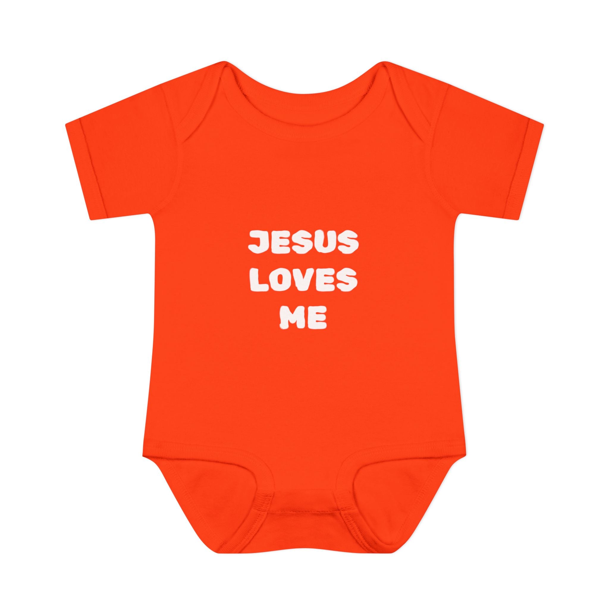 Jesus Loves Me Infant Rib One-Piece (Plain White)