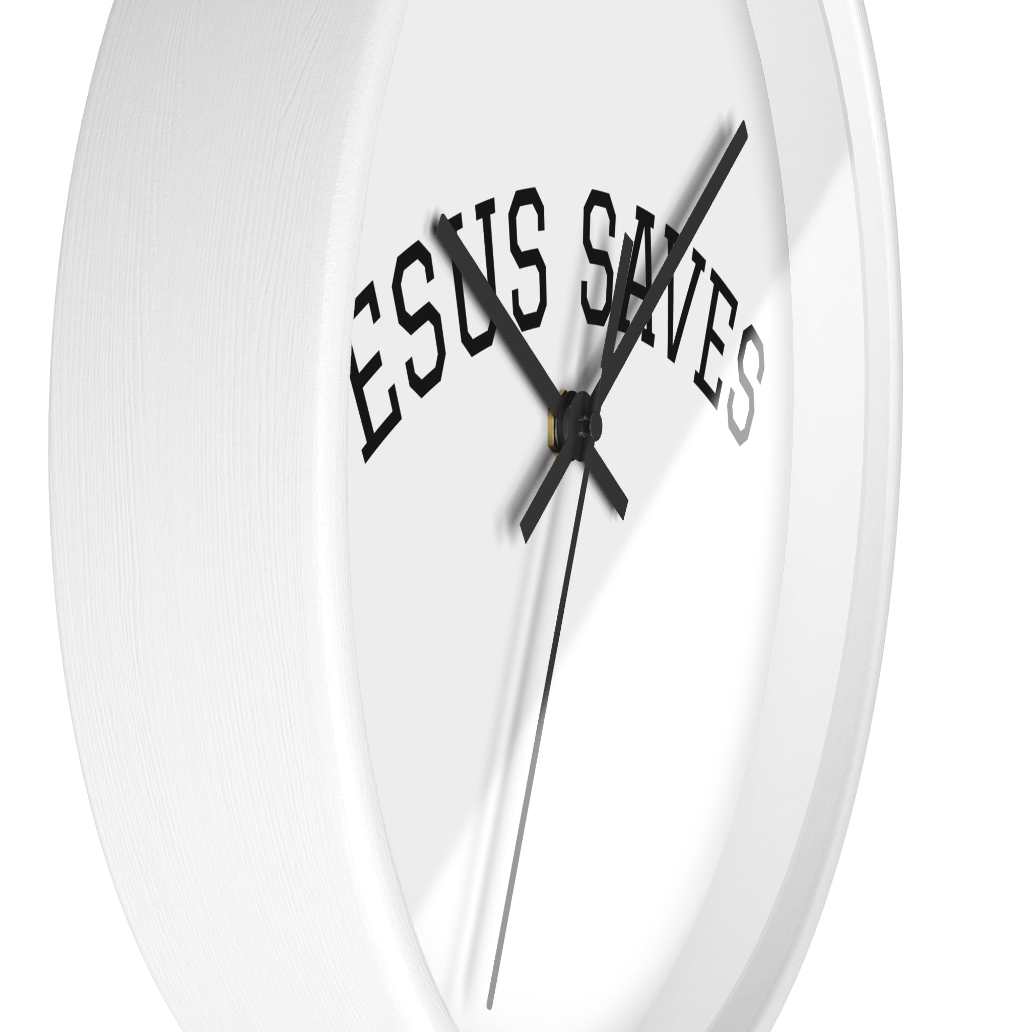 Jesus Saves Wall Clock – Minimalist Christian Home Decor