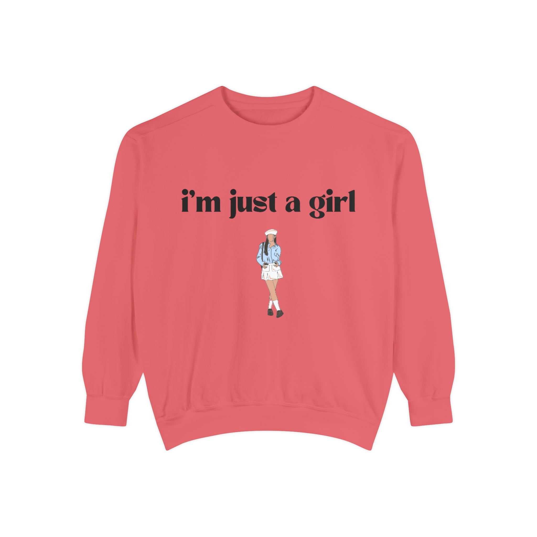 I'm Just a Girl Graphic Sweatshirt — Cute Casual Girl Illustration Pullover