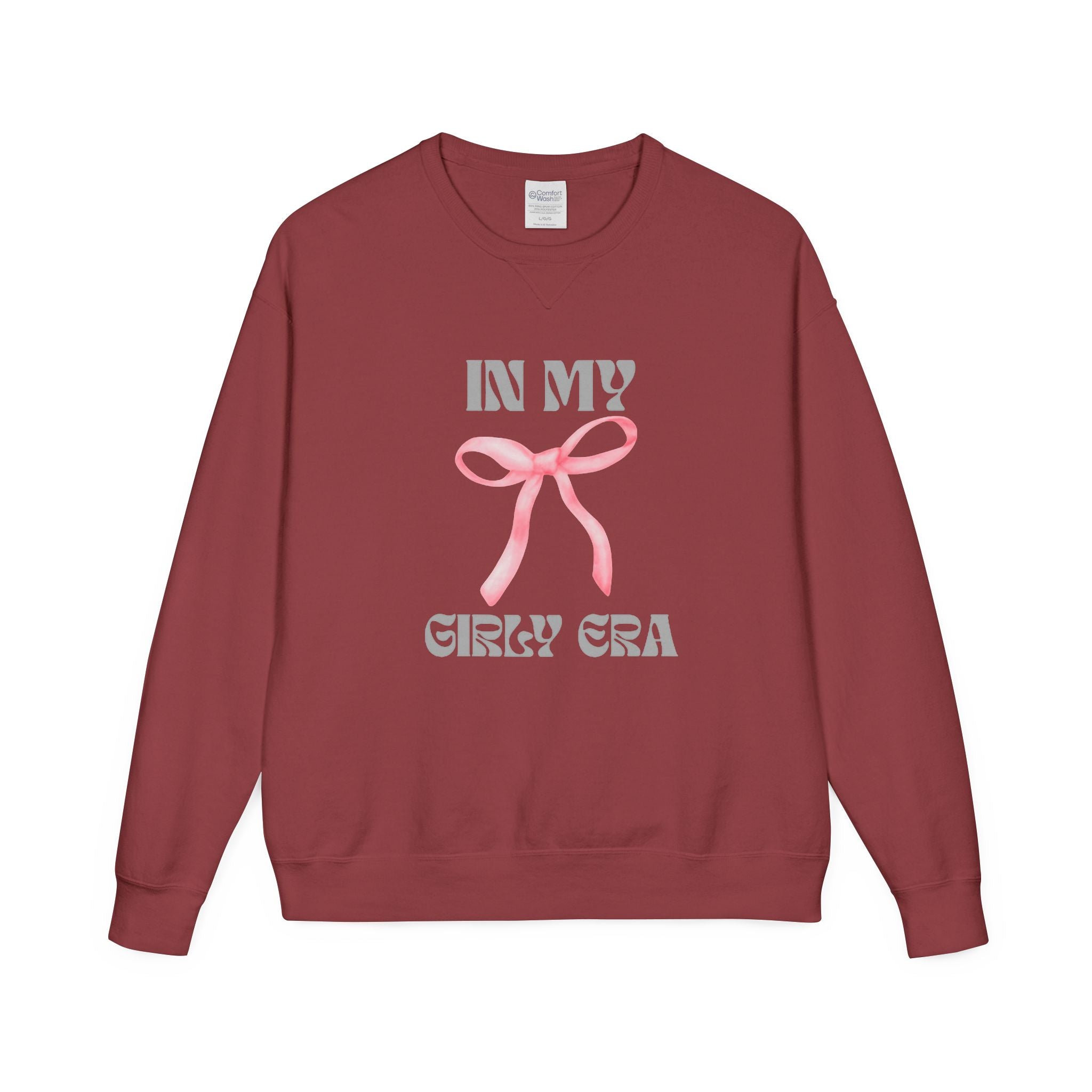 "In My Girly Era" Pink Ribbon Graphic Sweatshirt