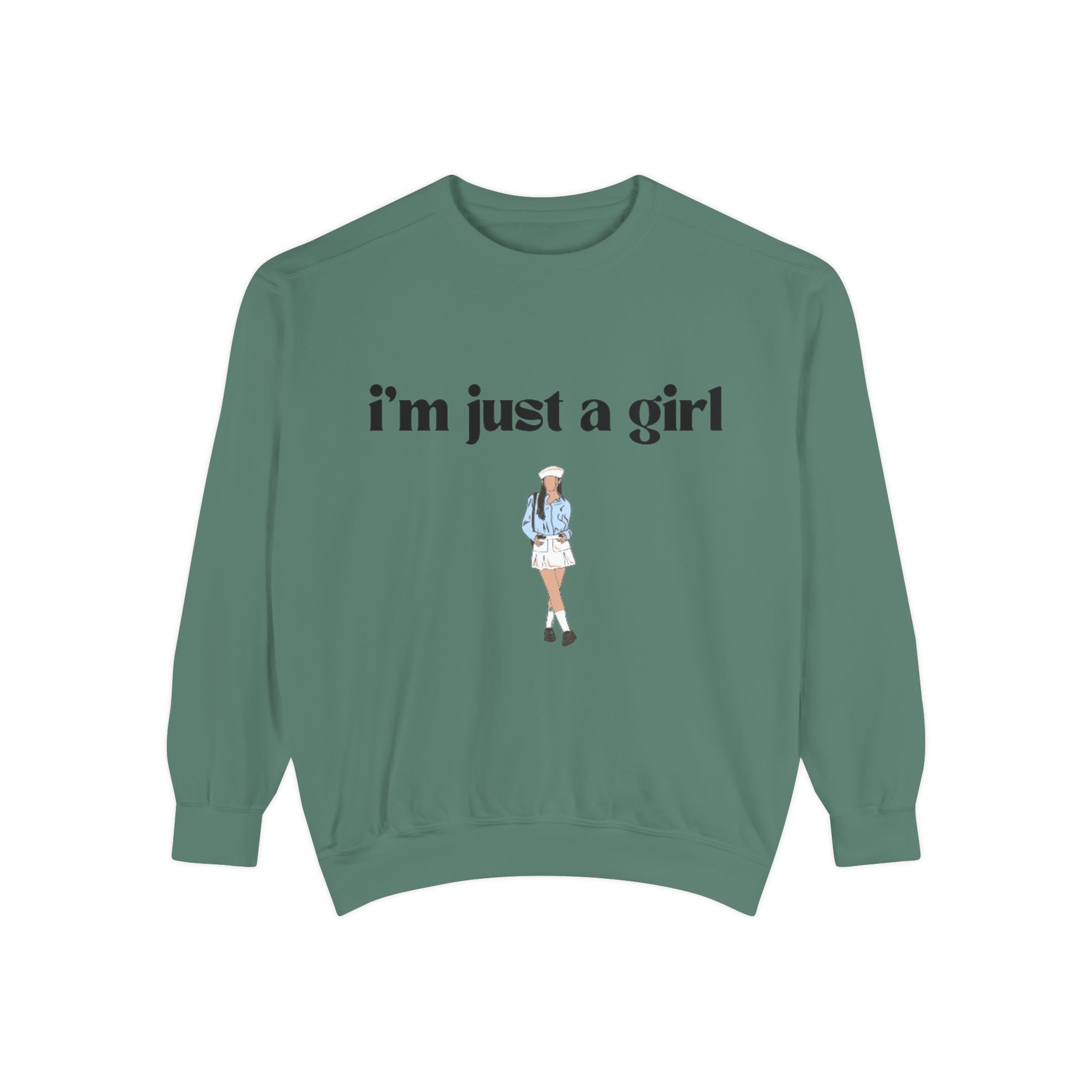 I'm Just a Girl Graphic Sweatshirt — Cute Casual Girl Illustration Pullover