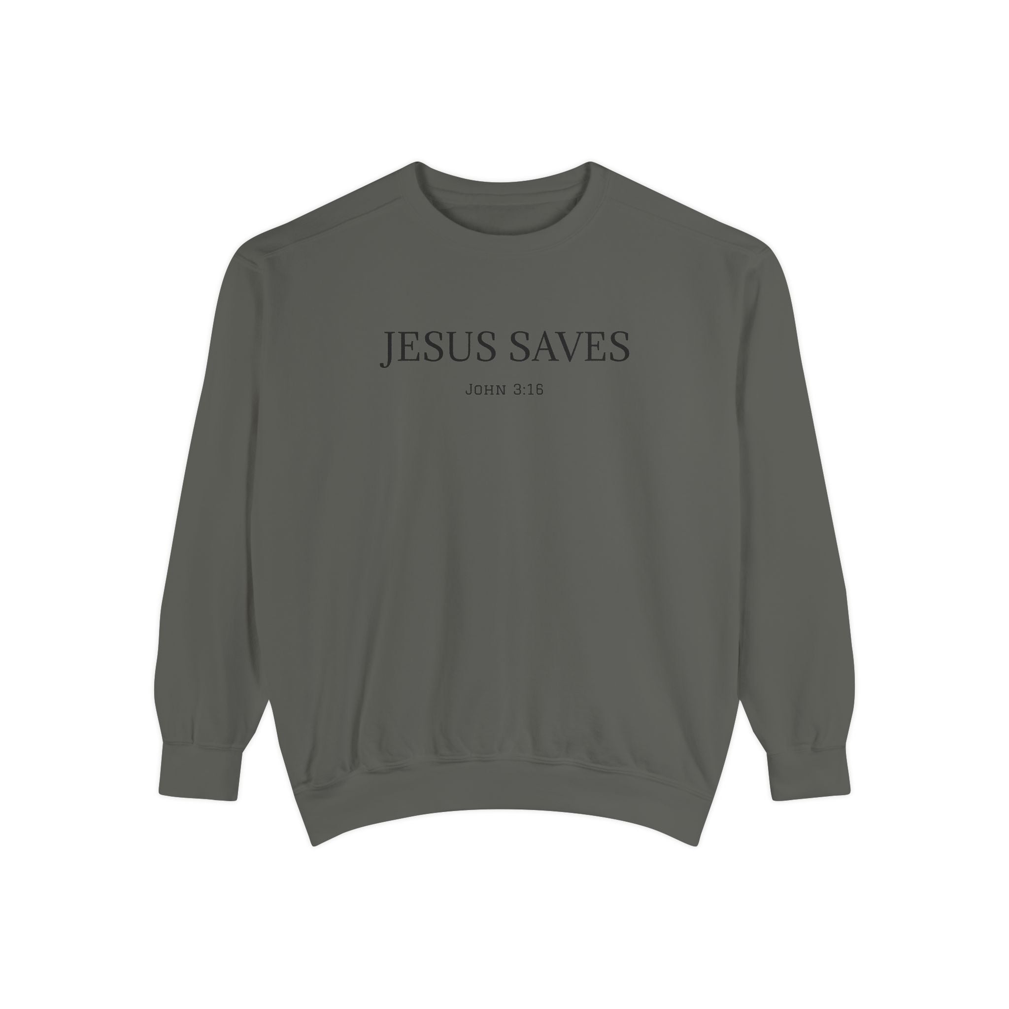 Jesus Saves Men's Sweatshirt  - Minimal Christian Faith Crewneck