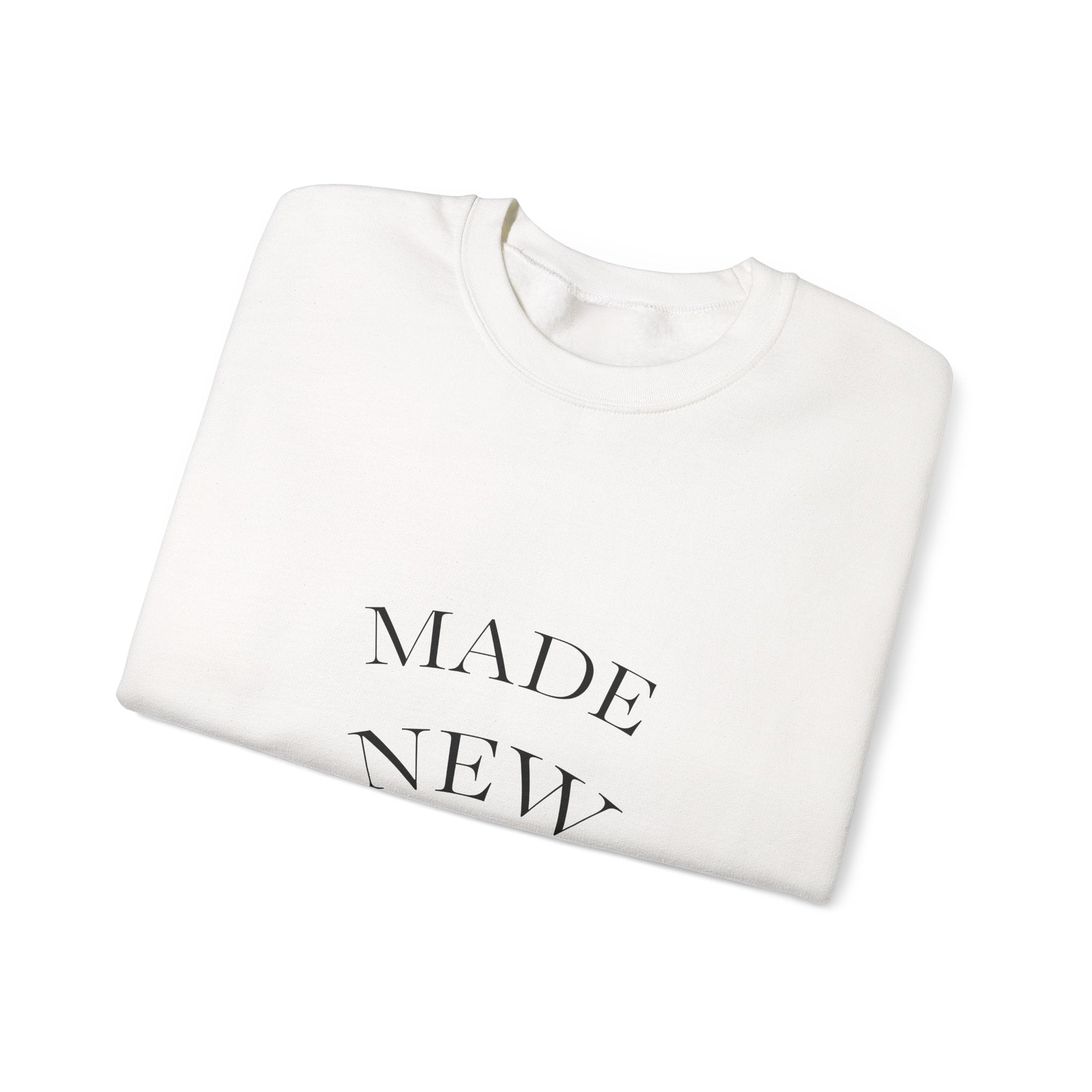 Crewneck Sweatshirt - "Made New" Minimalist White Pullover
