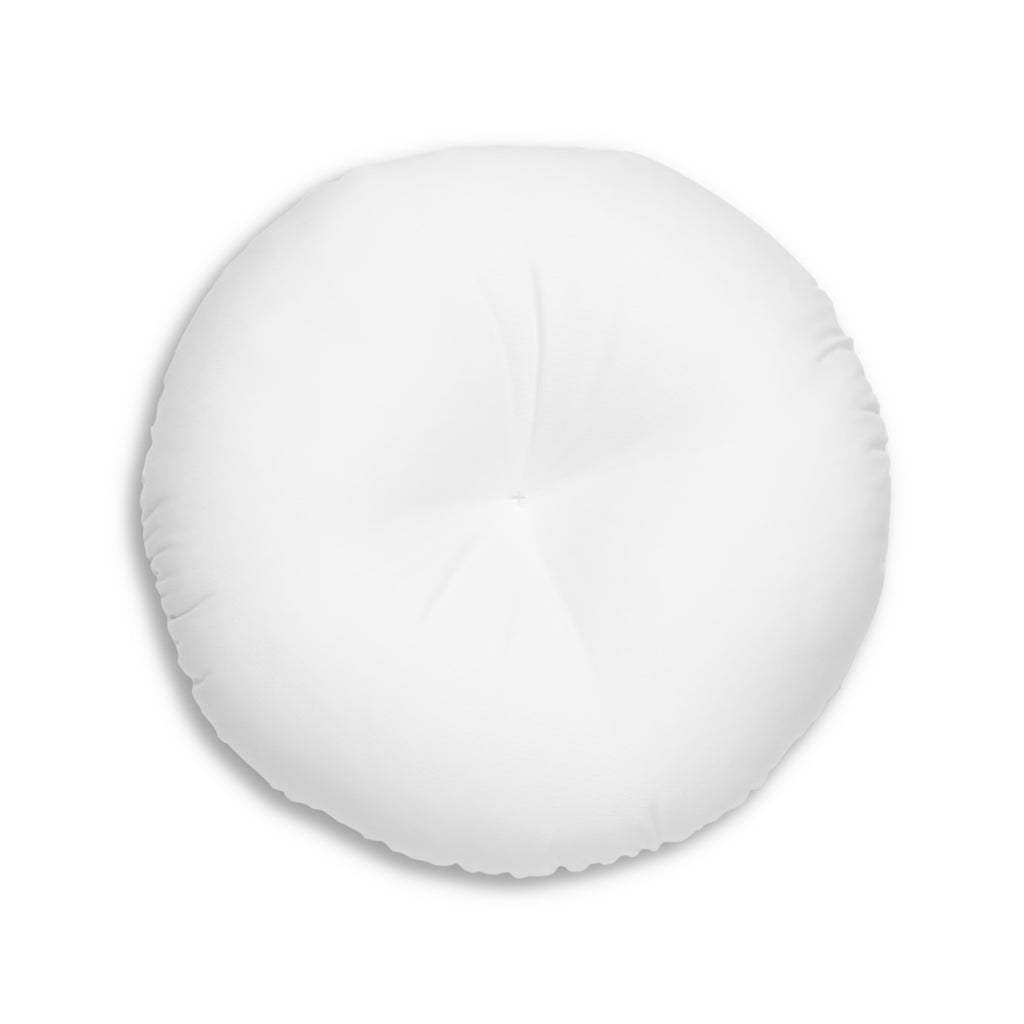 Round Tufted Floor Pillow — "Child of God" Christian Decor