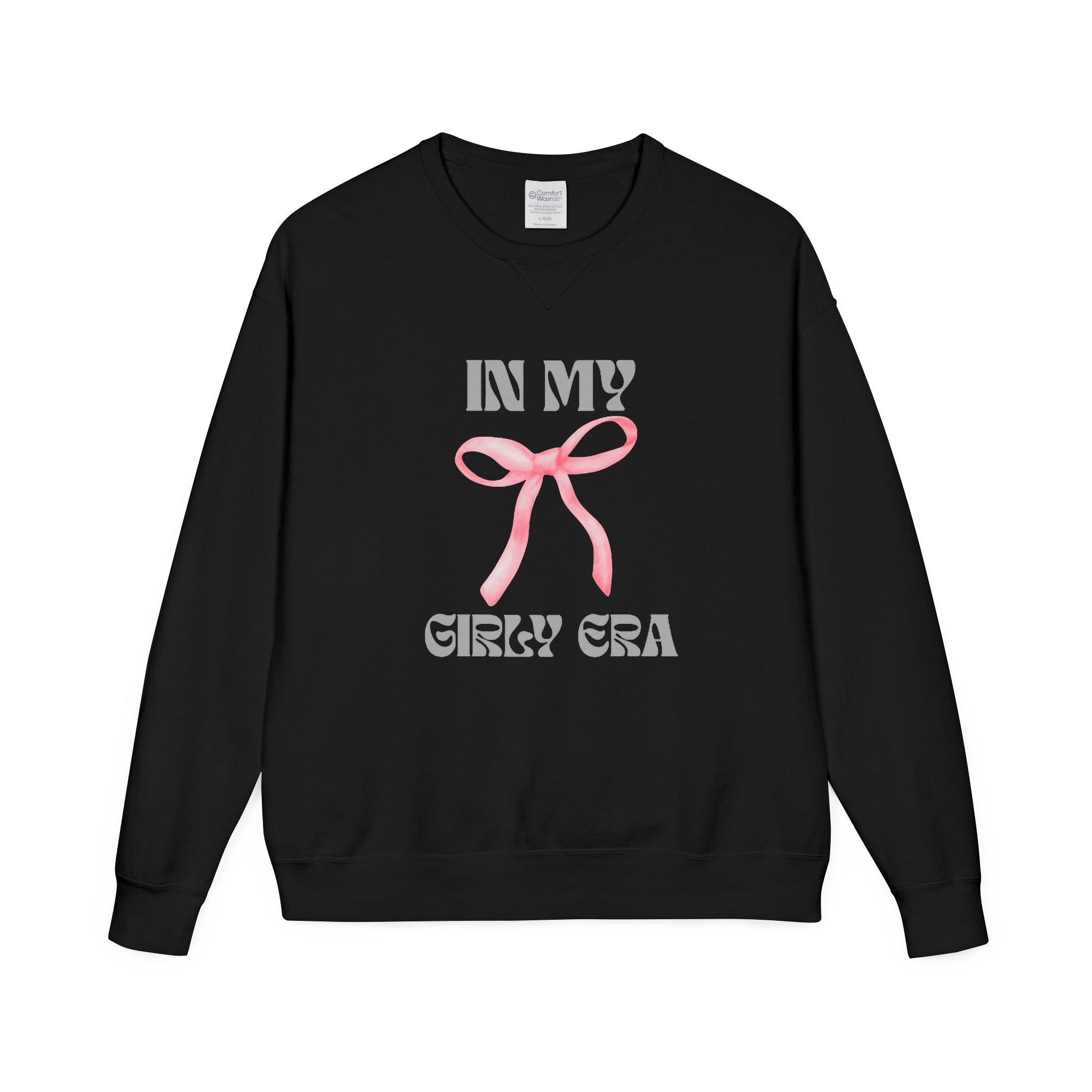 "In My Girly Era" Pink Ribbon Graphic Sweatshirt