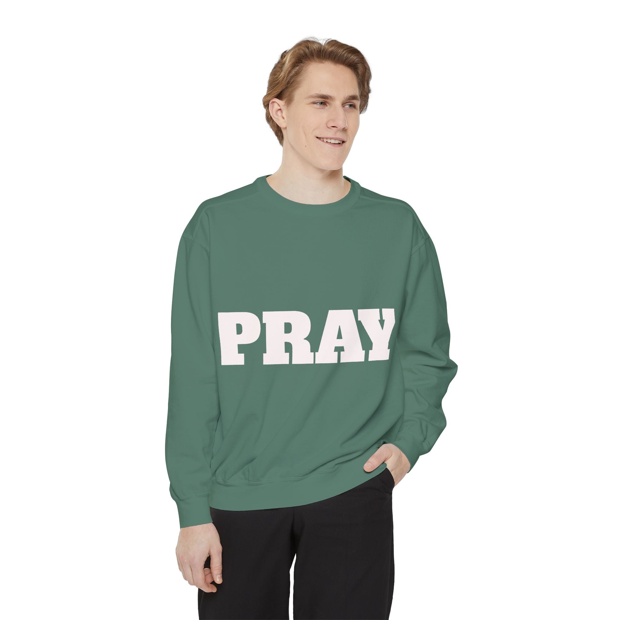 Pray Script Sweatshirt Inspirational Faith Prayer Pullover
