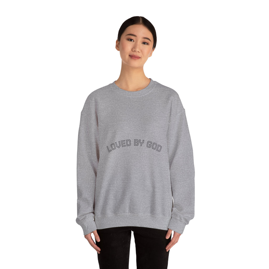 Loved By God Crewneck Sweatshirt — Faith-Inspired White Pullover