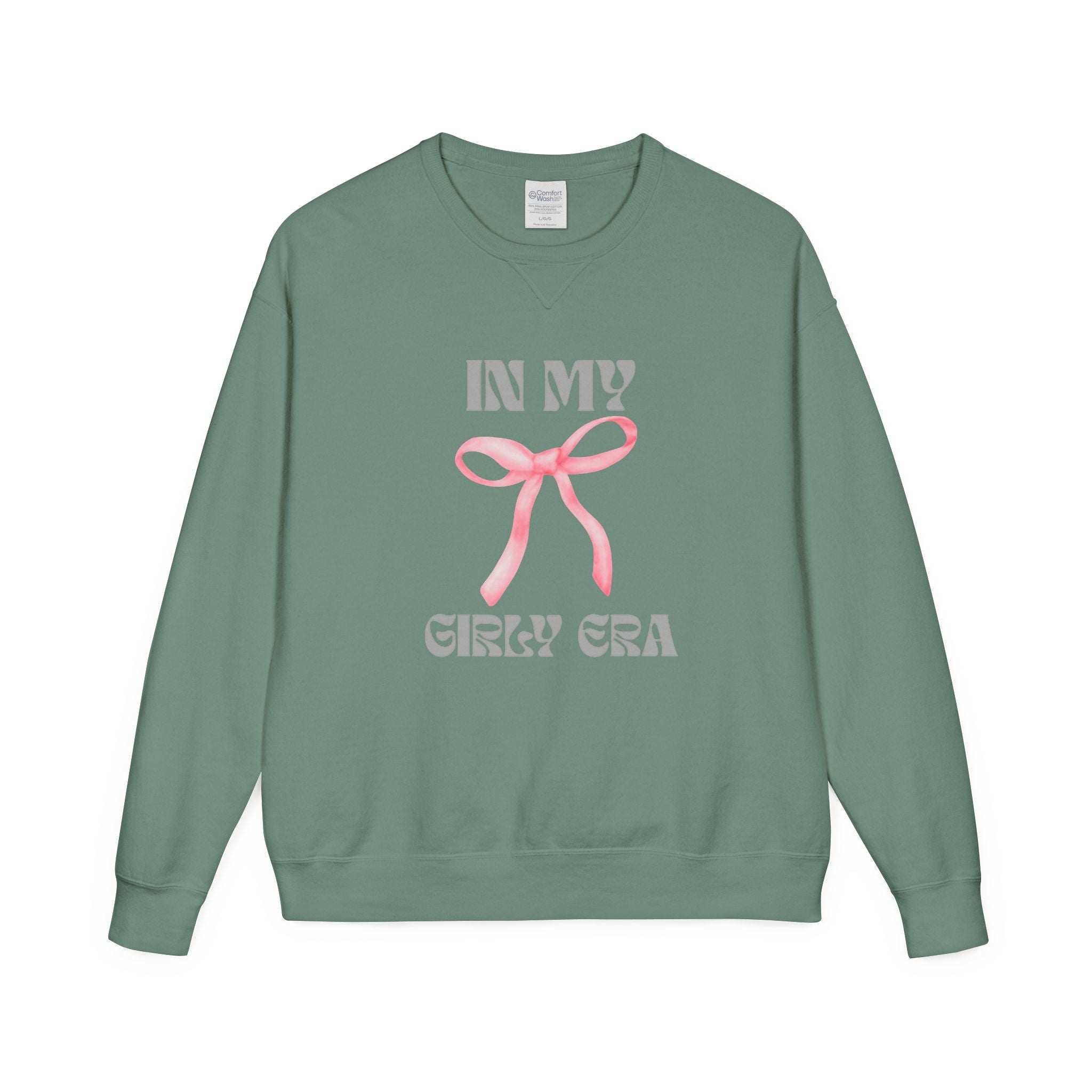 "In My Girly Era" Pink Ribbon Graphic Sweatshirt