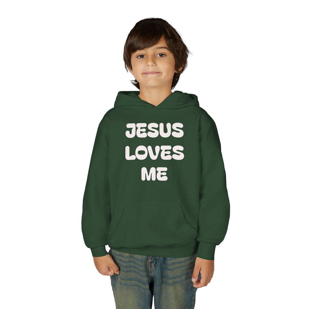 Youth Hoodie — 'Jesus Loves Me' Pastel Faith Pullover