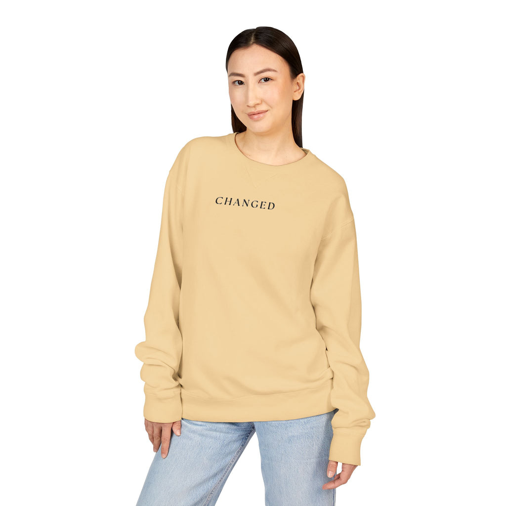 Changed Crewneck Sweatshirt — Minimal Inspirational Pullover