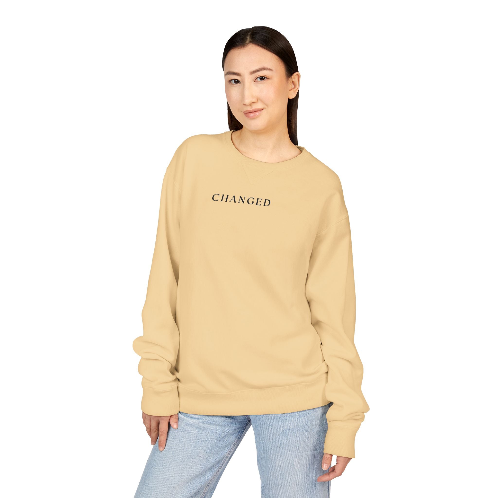Changed Crewneck Sweatshirt — Minimal Inspirational Pullover