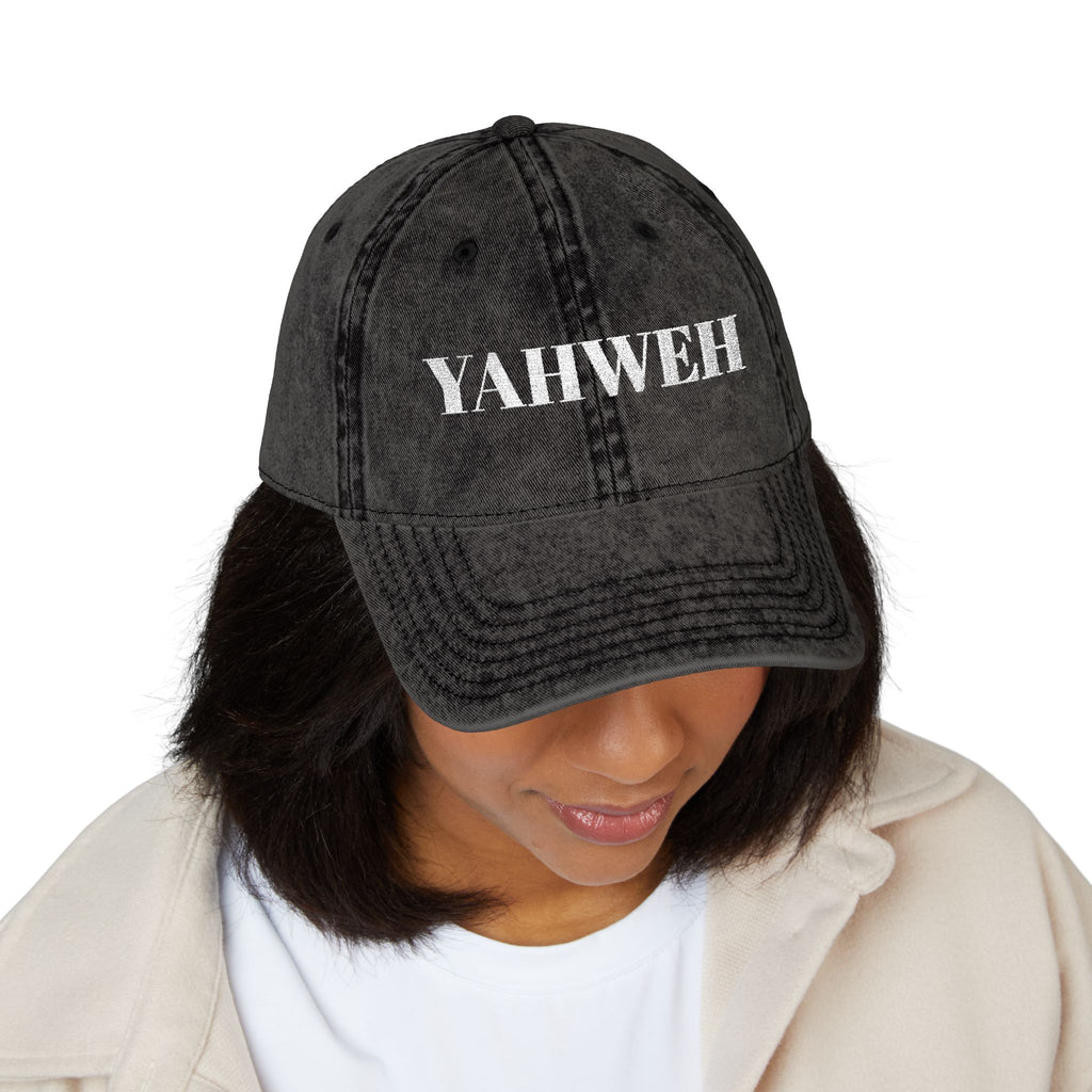 YAHWEH embroidered Vintage Cap | Religious Scripture Baseball Hat