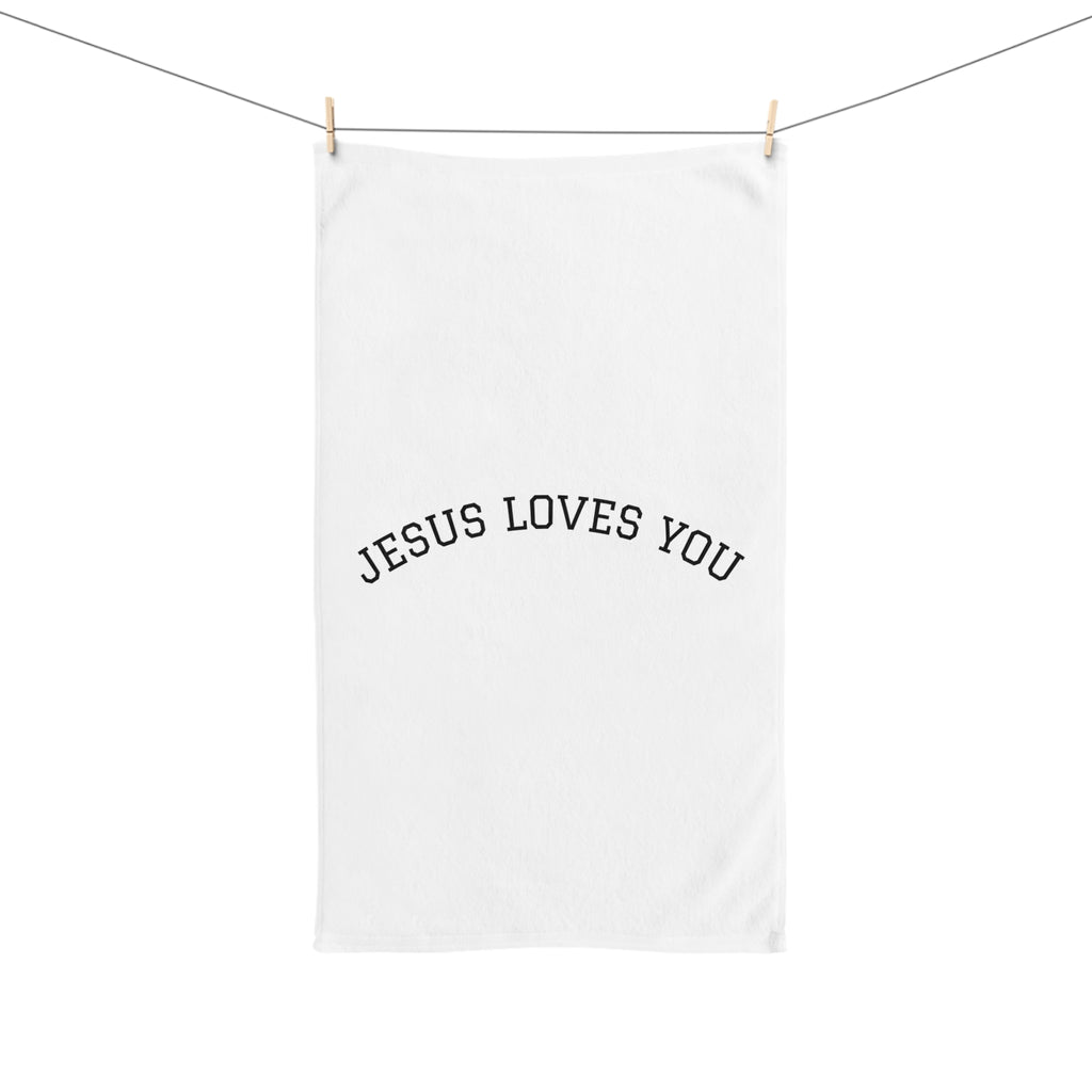 Jesus Loves You Hand Towel — Minimal Faith Kitchen & Bathroom Towel