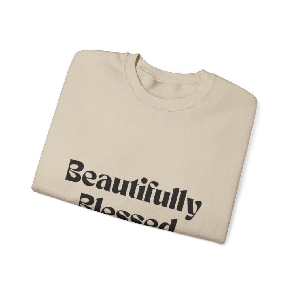 Beautifully Blessed Sweatshirt | Script Faith Typography