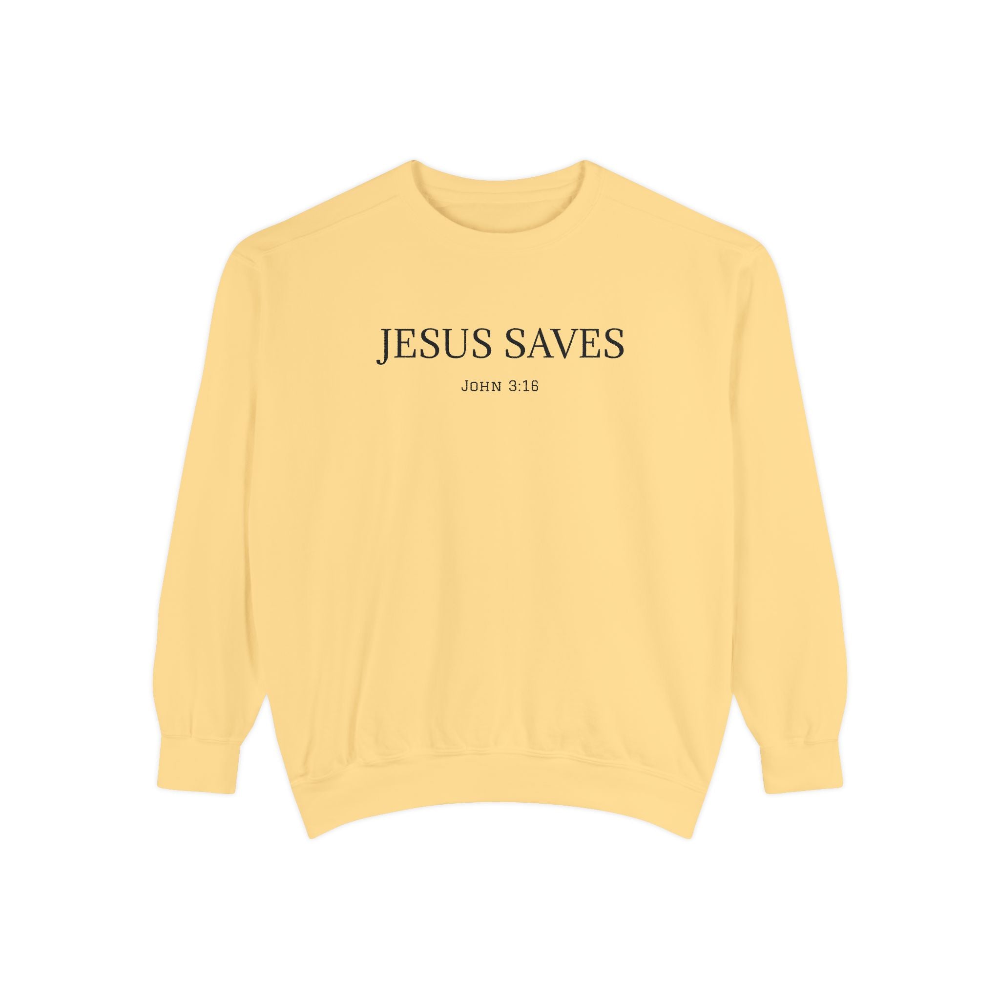 Jesus Saves Men's Sweatshirt  - Minimal Christian Faith Crewneck