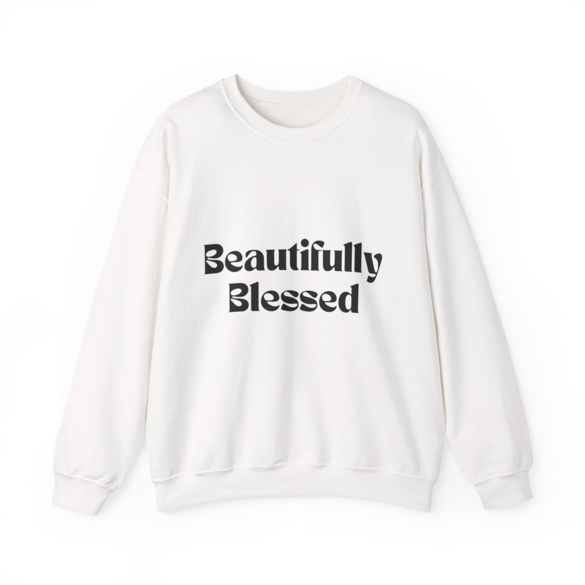 Beautifully Blessed Sweatshirt | Script Faith Typography