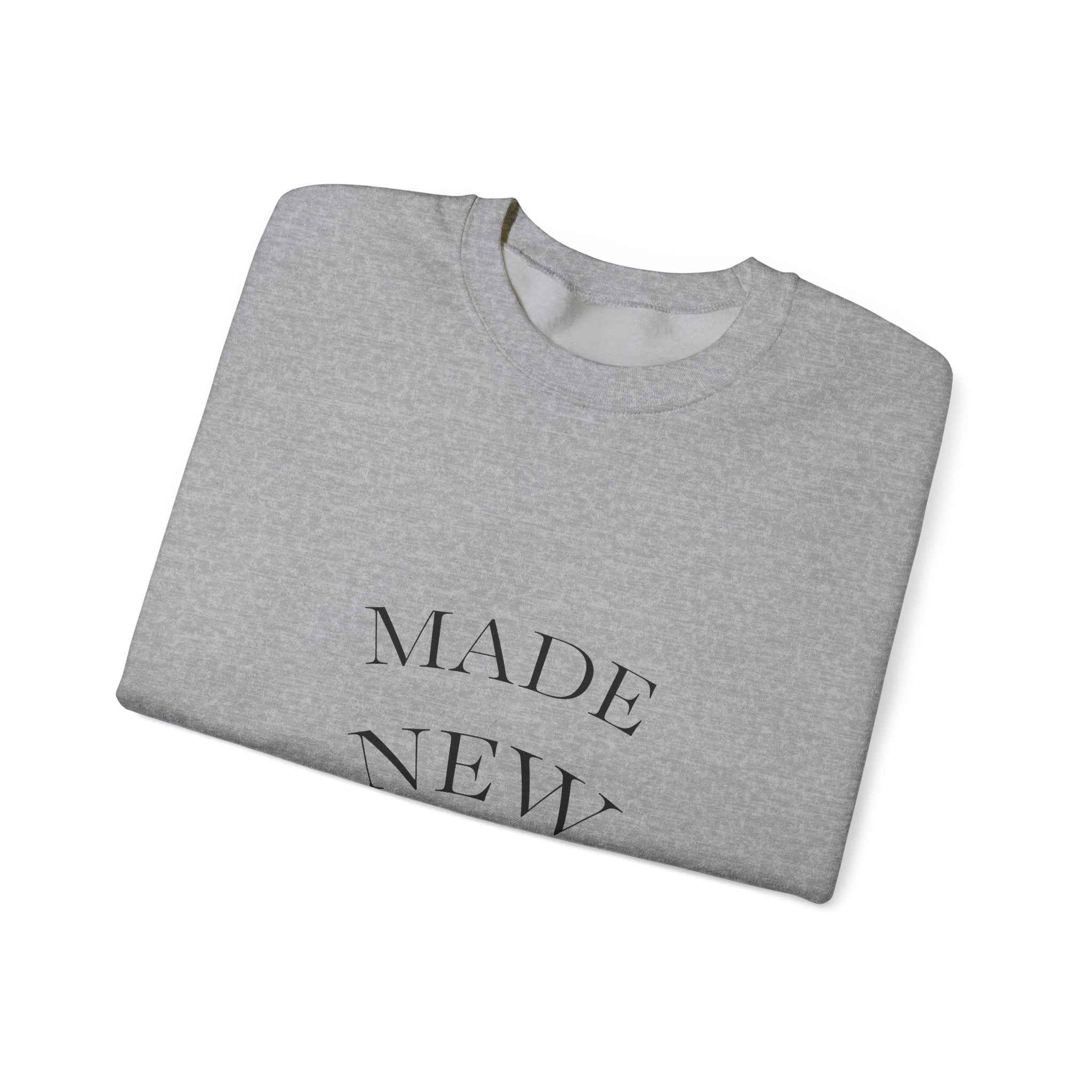Crewneck Sweatshirt - "Made New" Minimalist White Pullover
