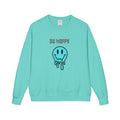 Be Happy Melting Smiley Crewneck Sweatshirt — Casual Positive Graphic Sweatshirt