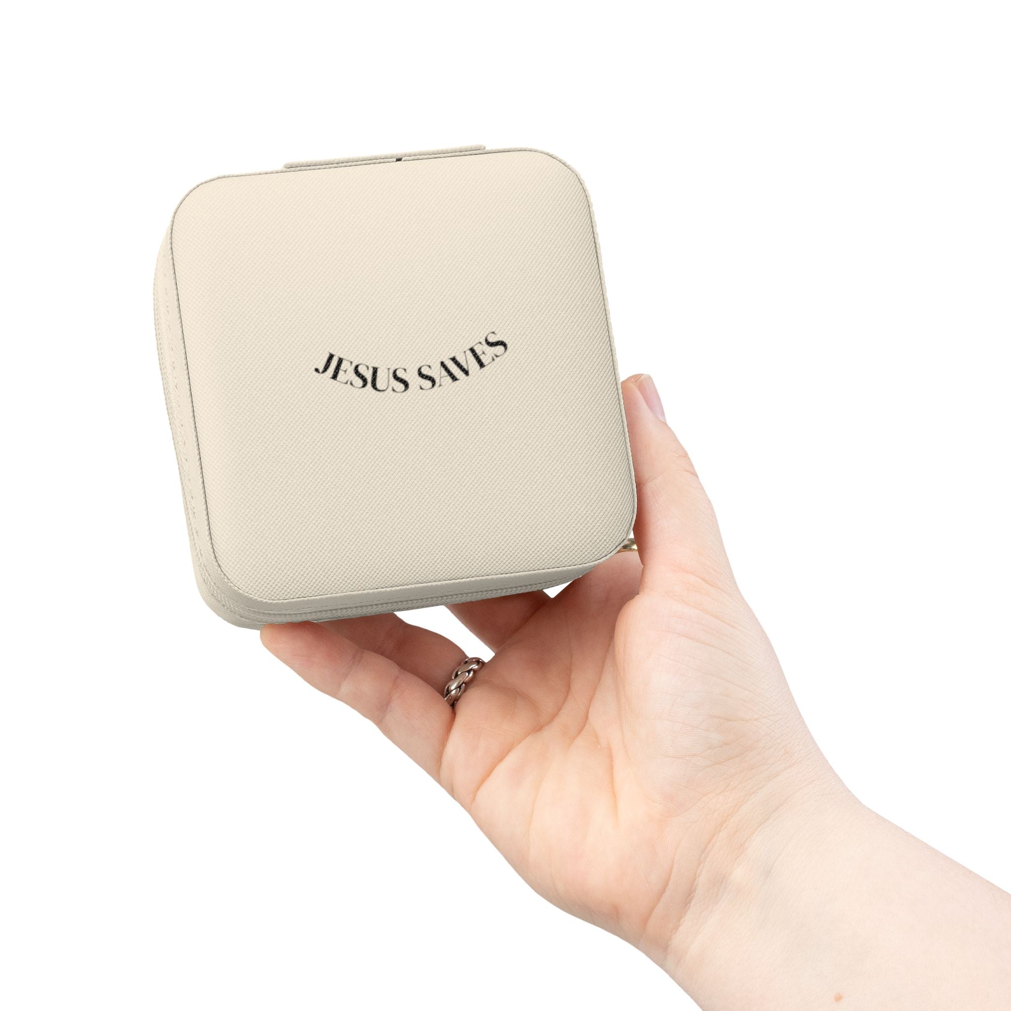 Compact Jewelry Travel Case — Portable Organizer with Ring Rolls & Compartments