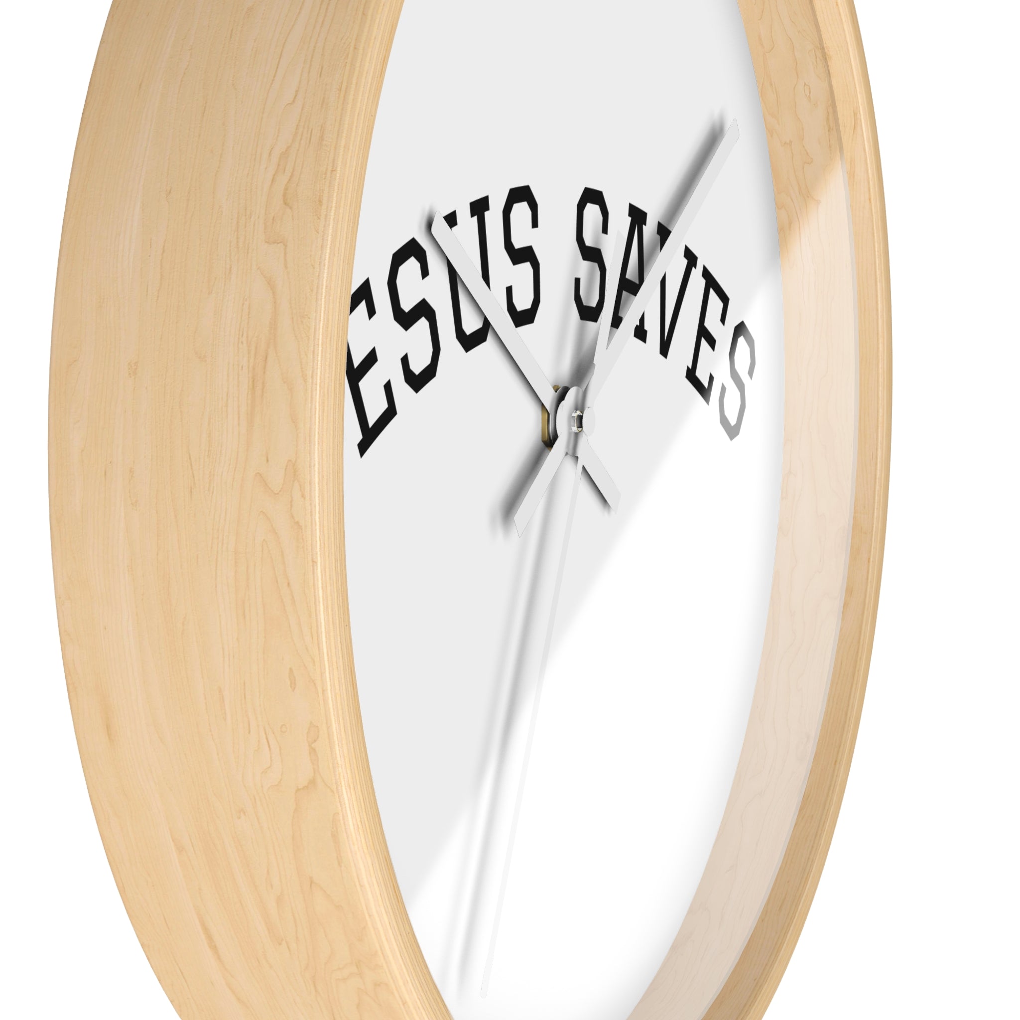 Jesus Saves Wall Clock – Minimalist Christian Home Decor